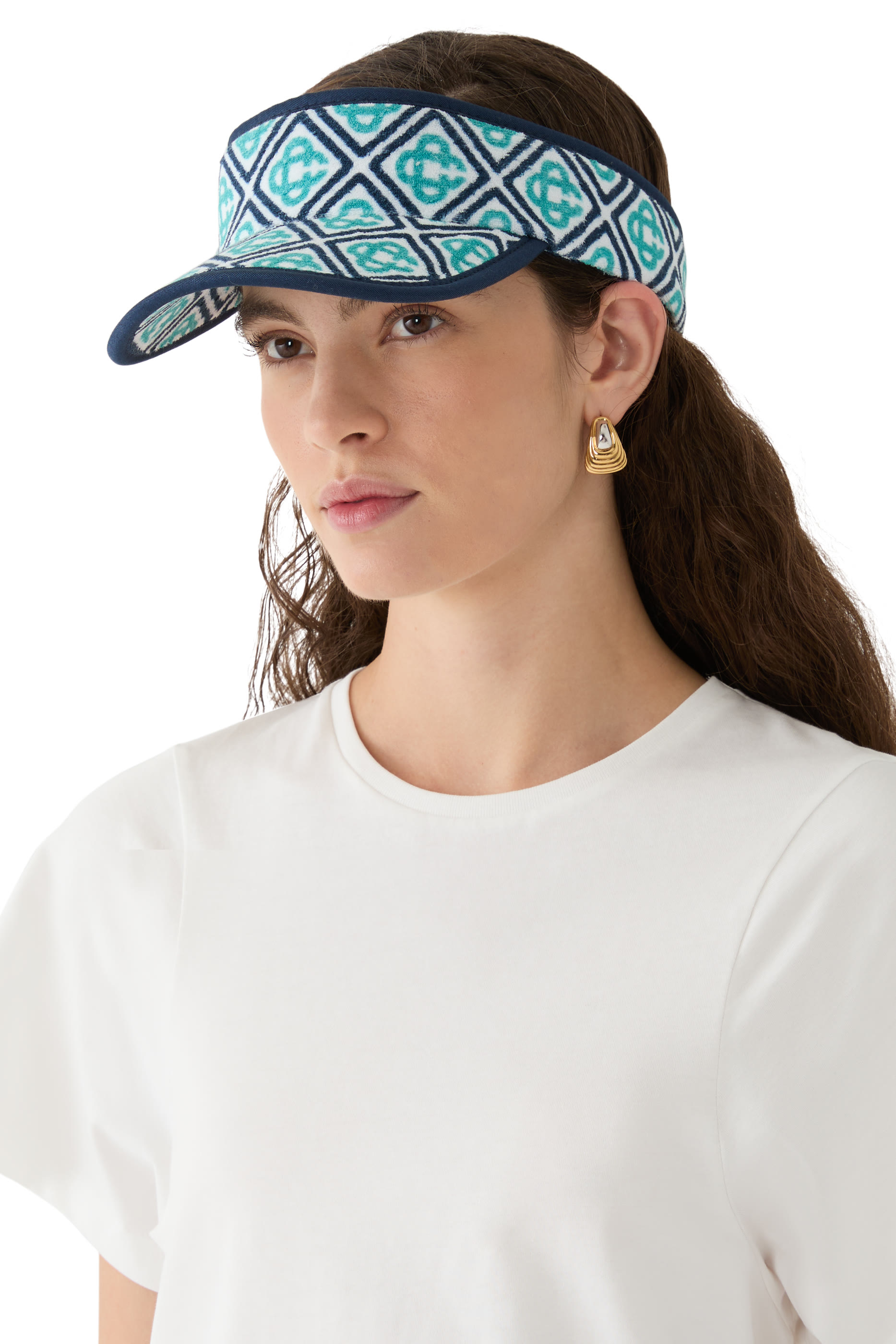 قبعة بيتج كلوب مفتوحة بنقشة حرف شعار الماركة