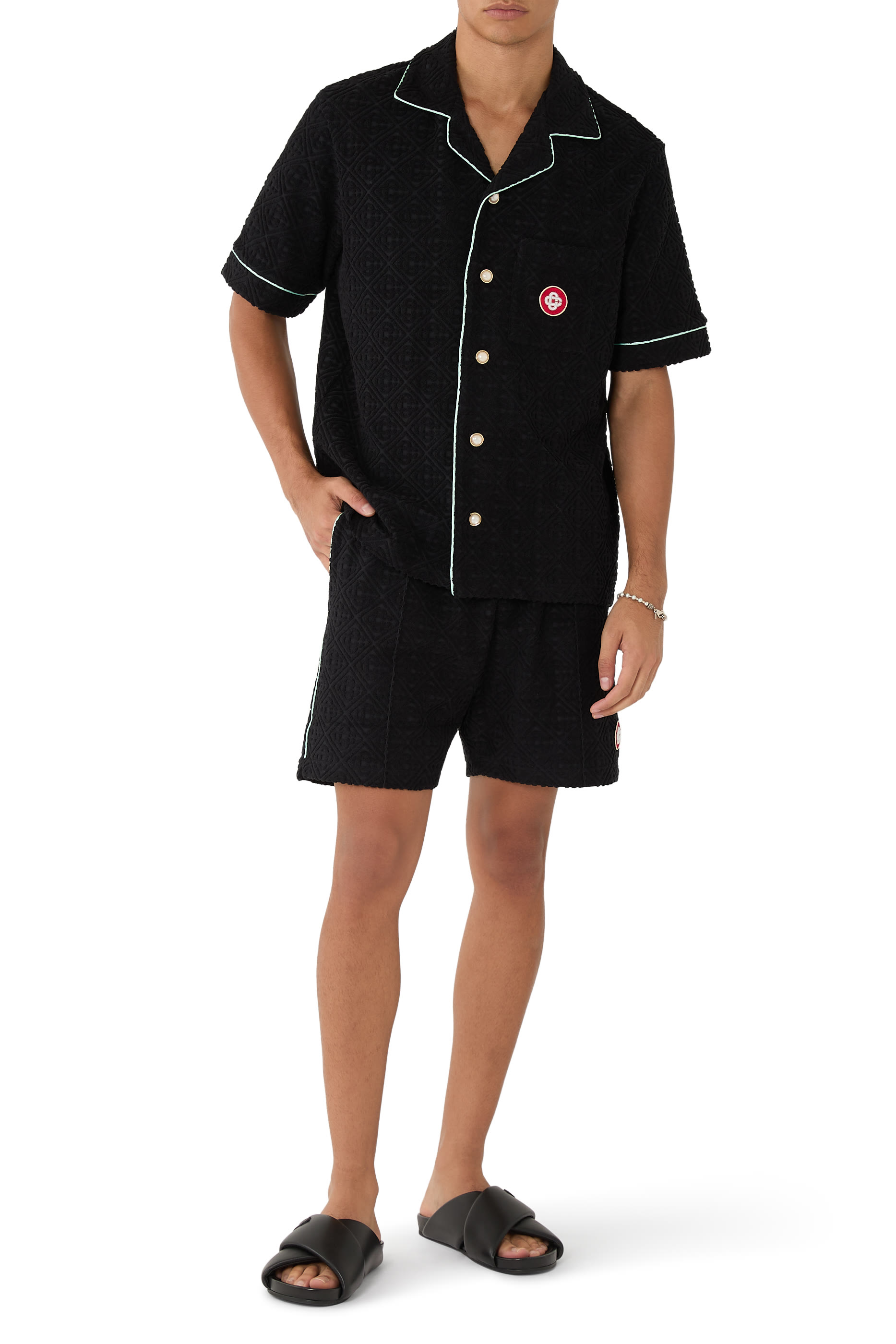 شورت بنقشة حروف الماركة جاكار قطن