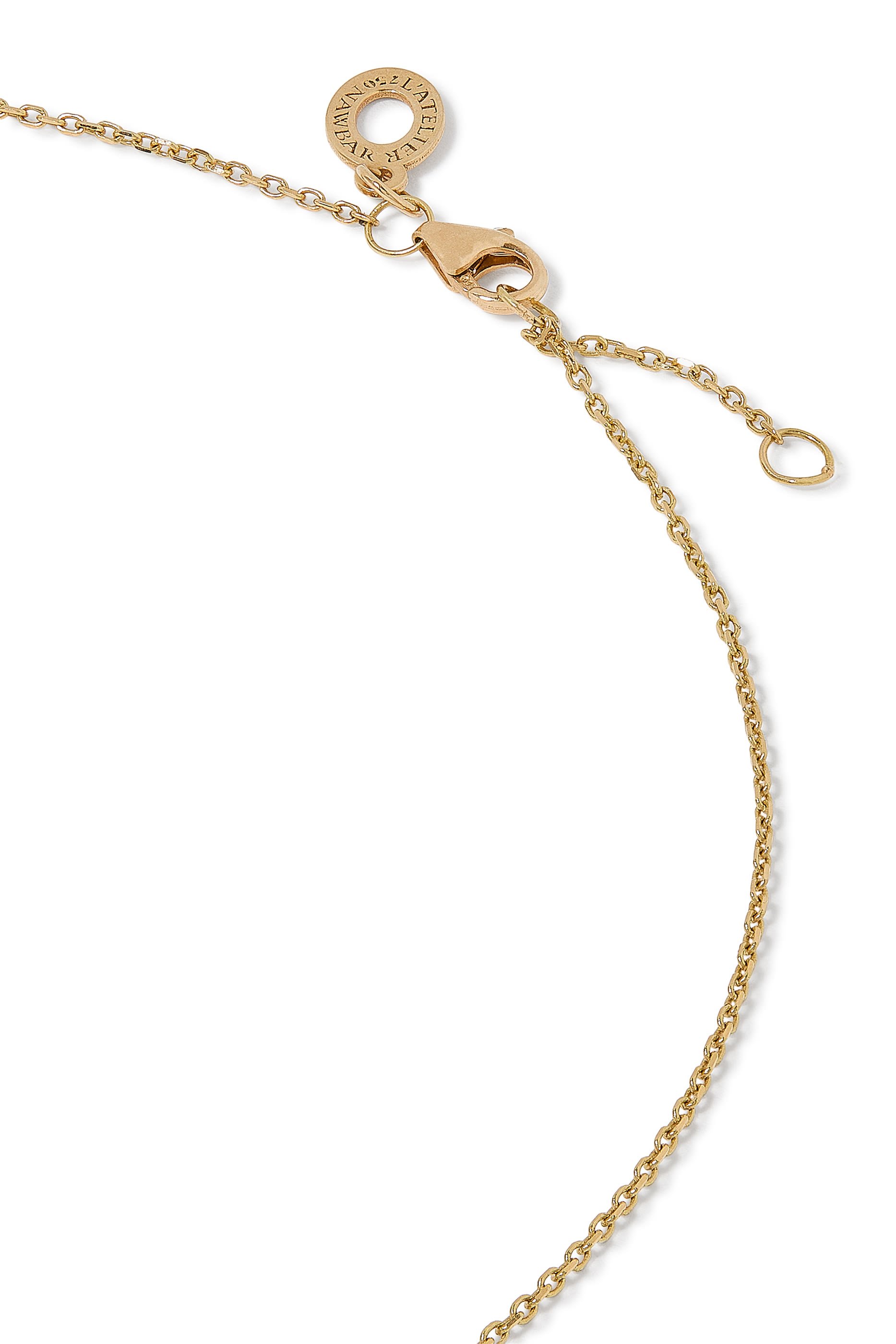 قلادة بدلاية بتصميم مثلث مرصعة بالماس، ذهب أصفر عيار 18