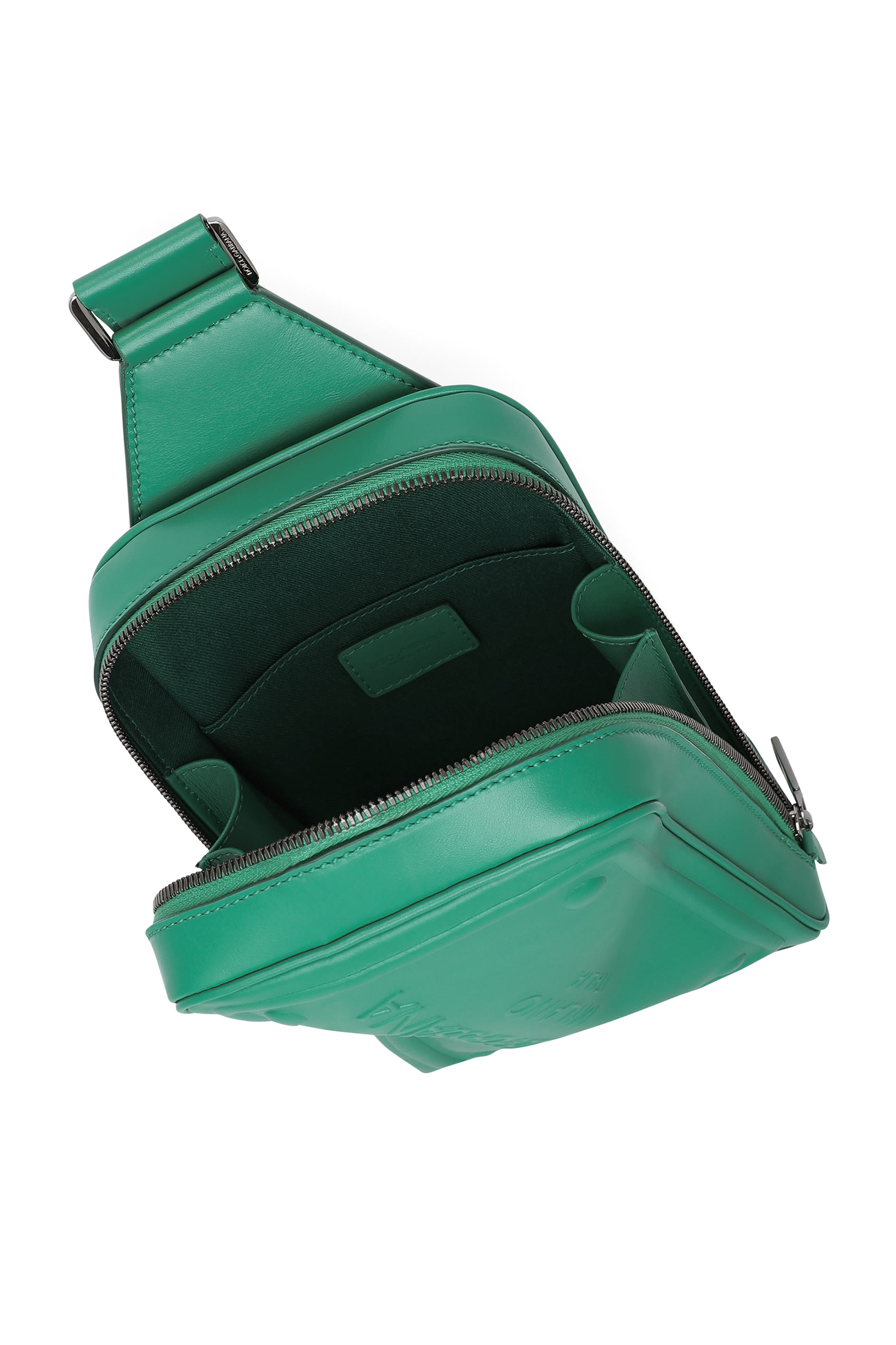 حقيبة خصر برقعة شعار الماركة جلد عجل