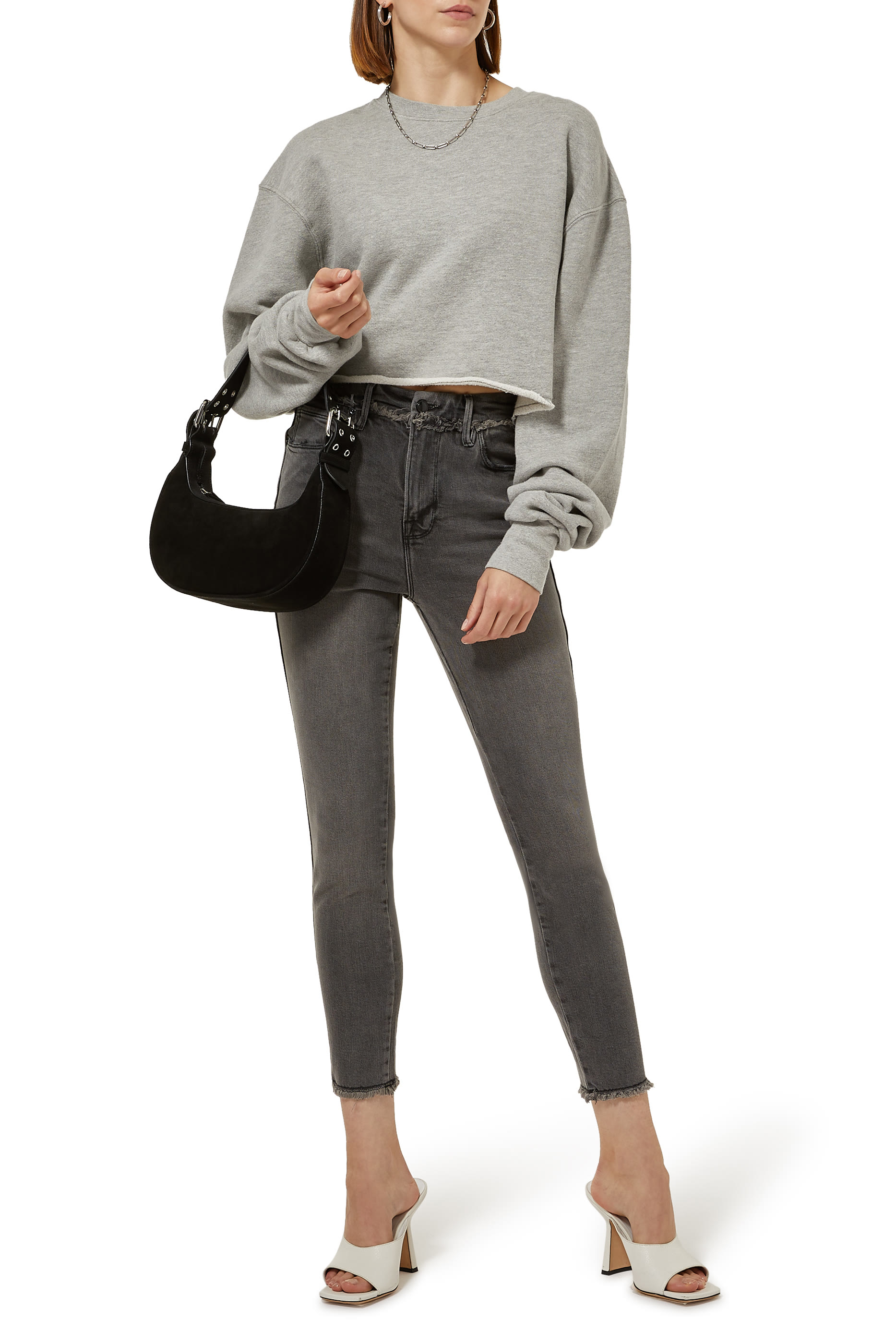 سويت شيرت سادة بياقة مستديرة