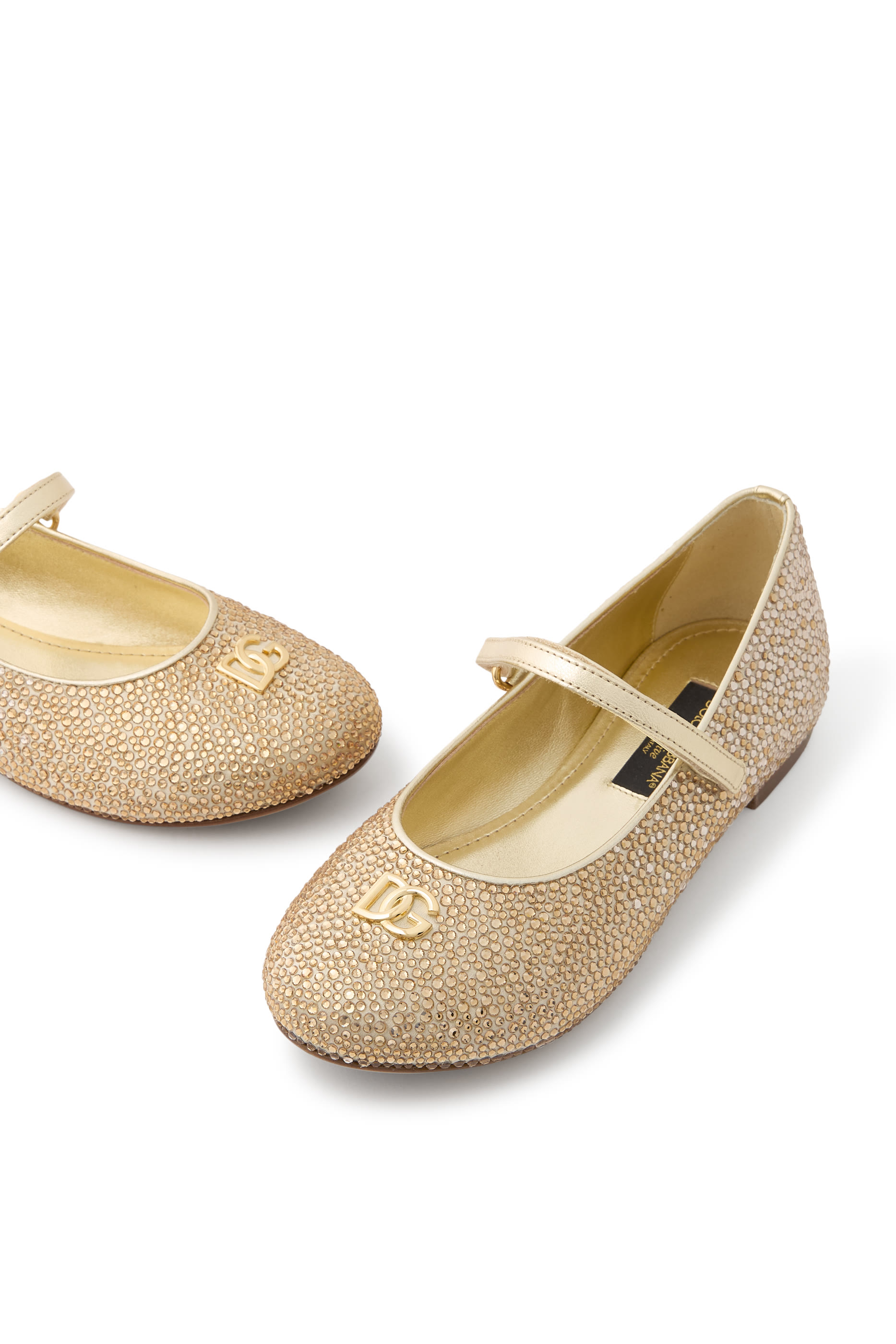 Kids  Laminated Calfskin Ballet Flats 