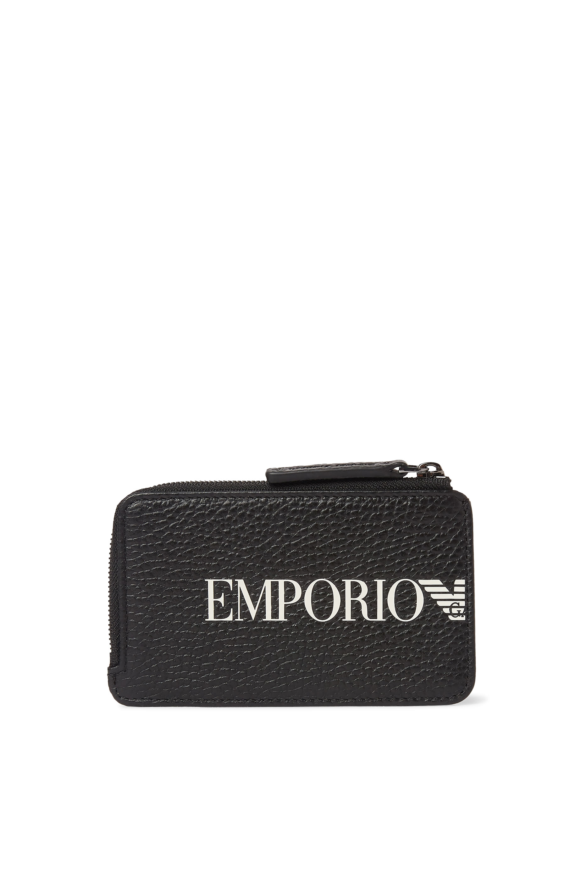 حافظة بطاقات بسحاب محيط وشعار الماركة