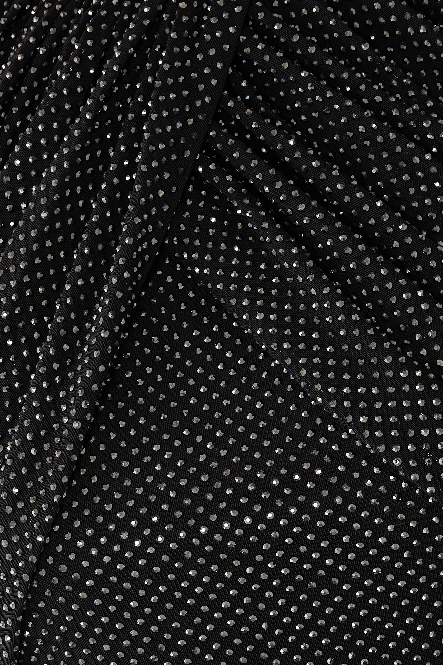 فستان متوسط الطول قماش شبكي بأحجار الراين