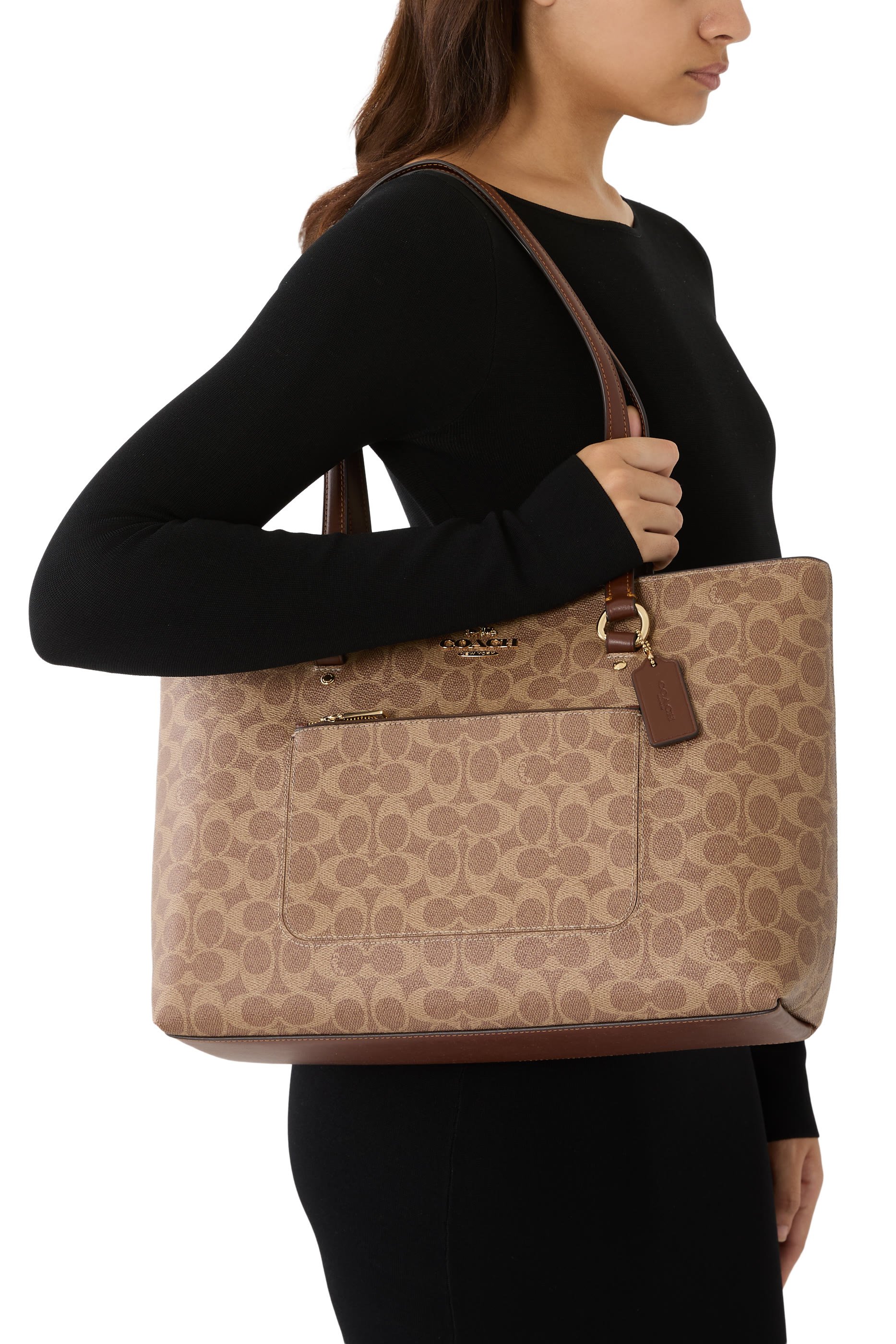 حقيبة يد ستيشن قماش قنب بشعار الماركة