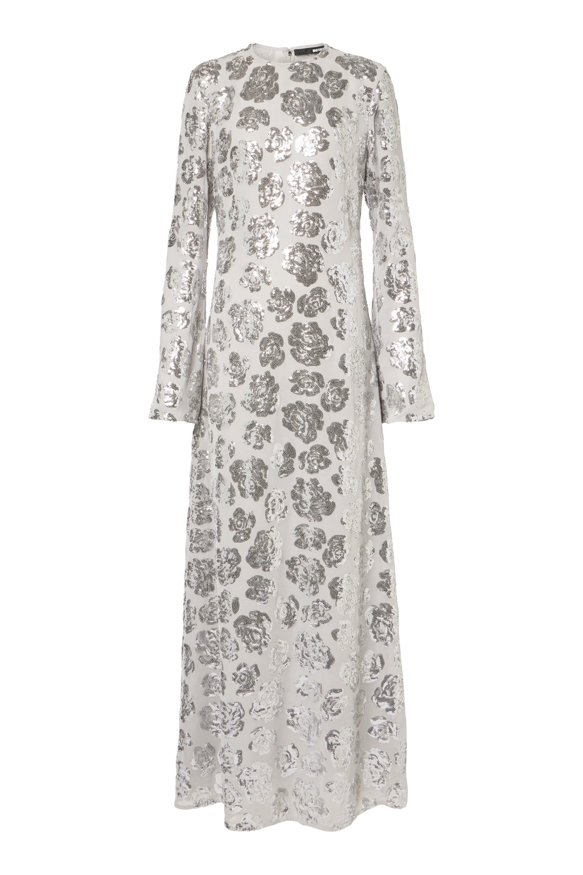 فستان طويل شيفون مطرز بالترتر