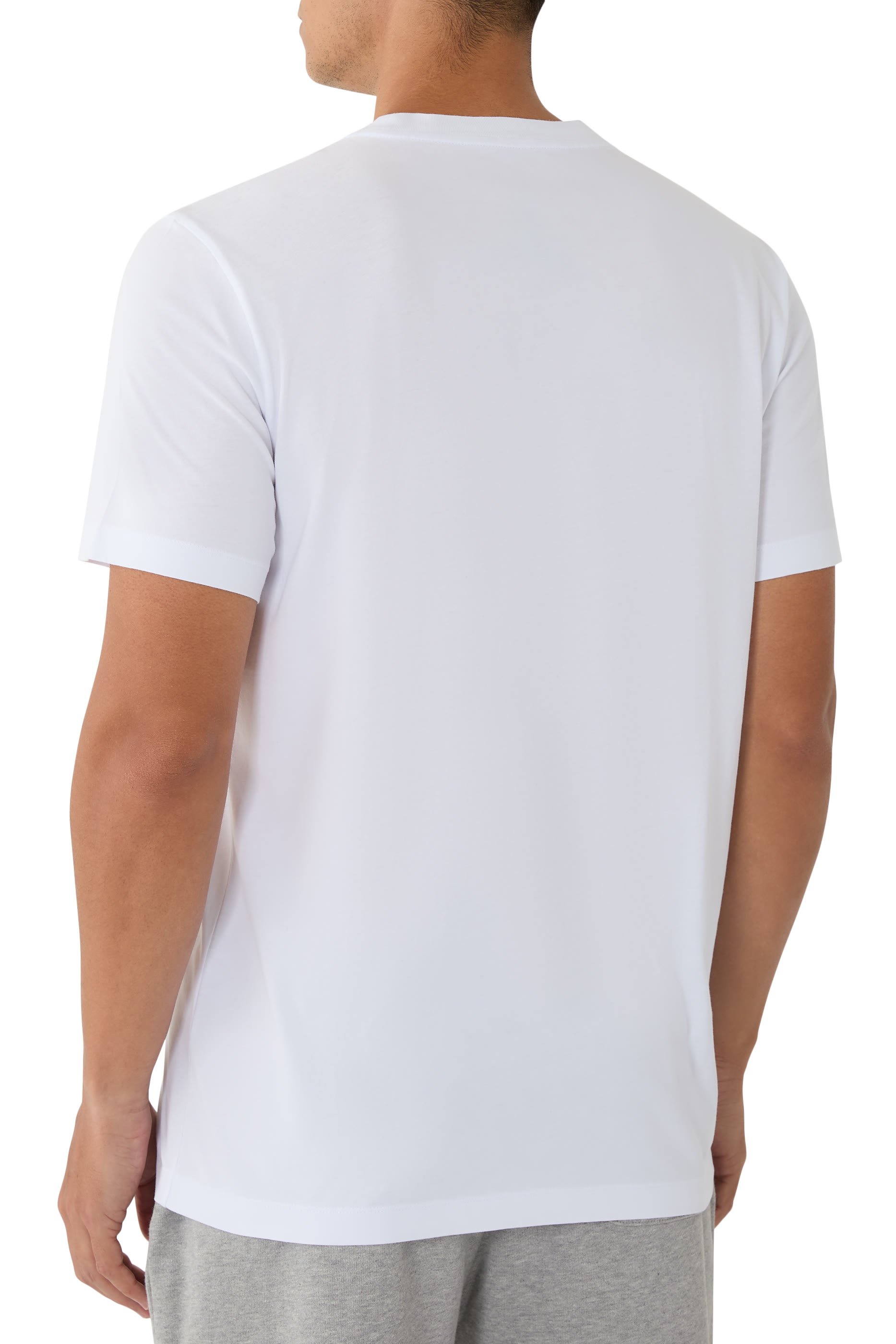 طقم تيشيرت برقعة شعار الماركة قطن، 3 قطع