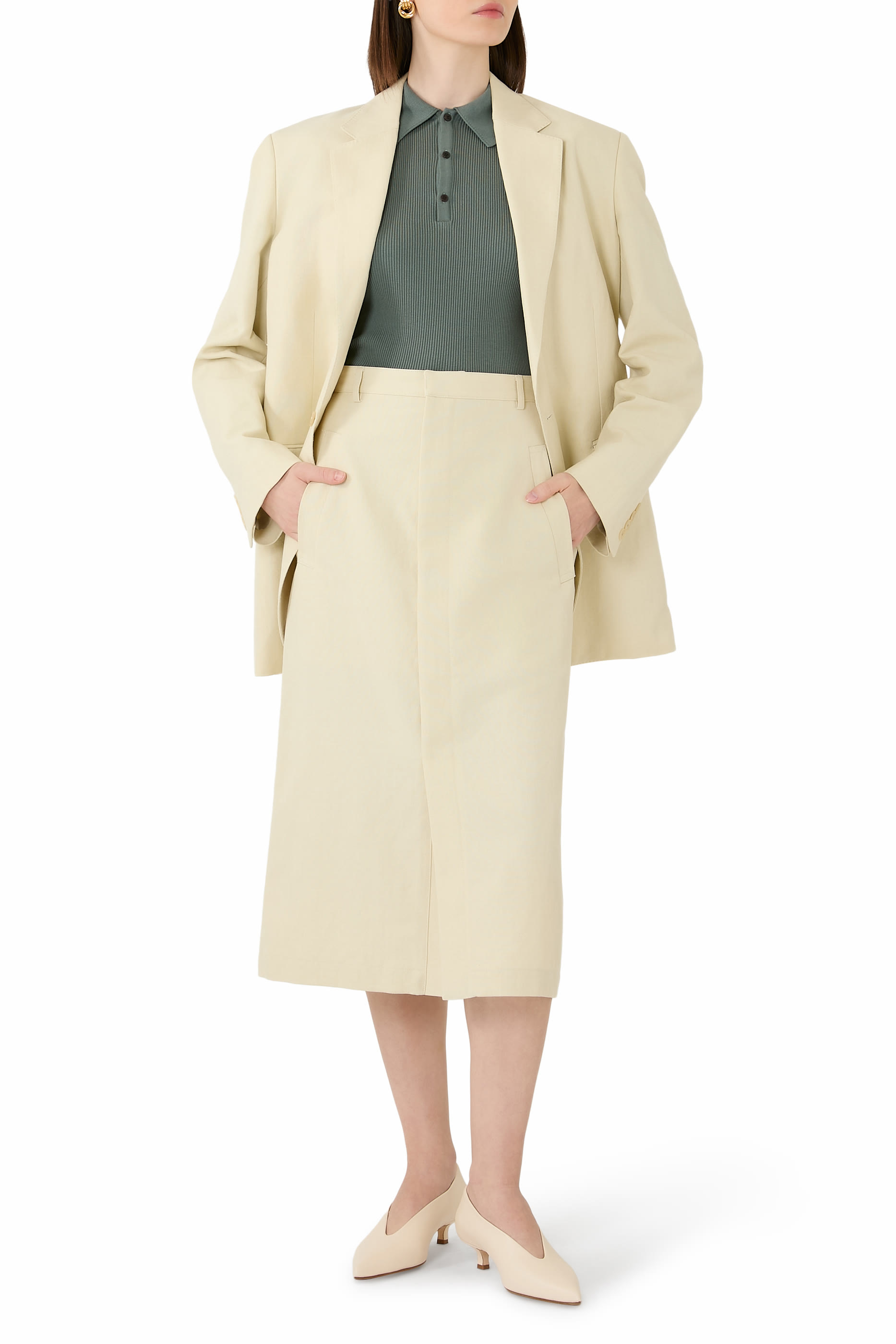 قميص بولو نسيج قطن مضلع خفيف الوزن