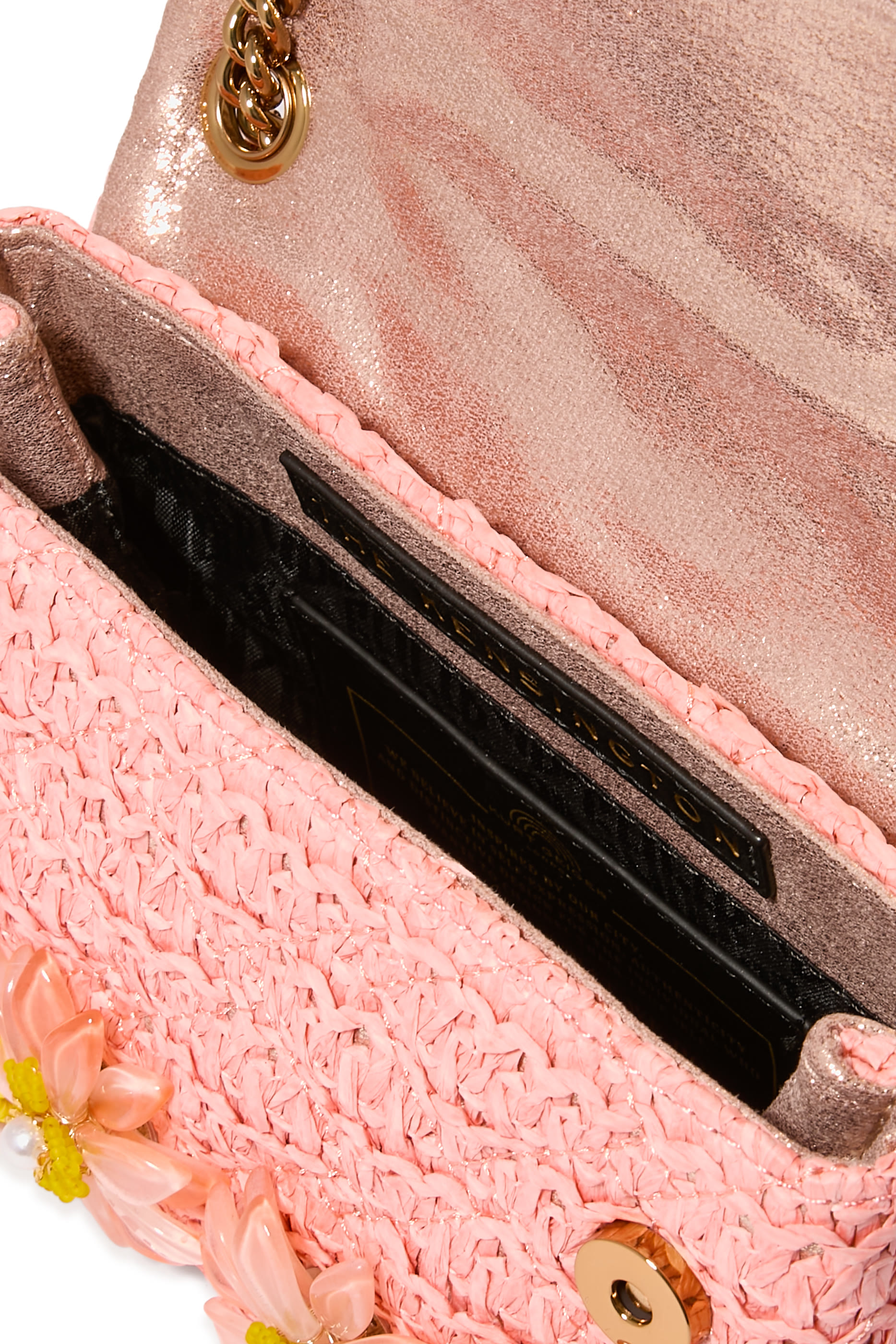 حقيبة كروس بودي كينسينغتون صغيرة بتأثير رافيا