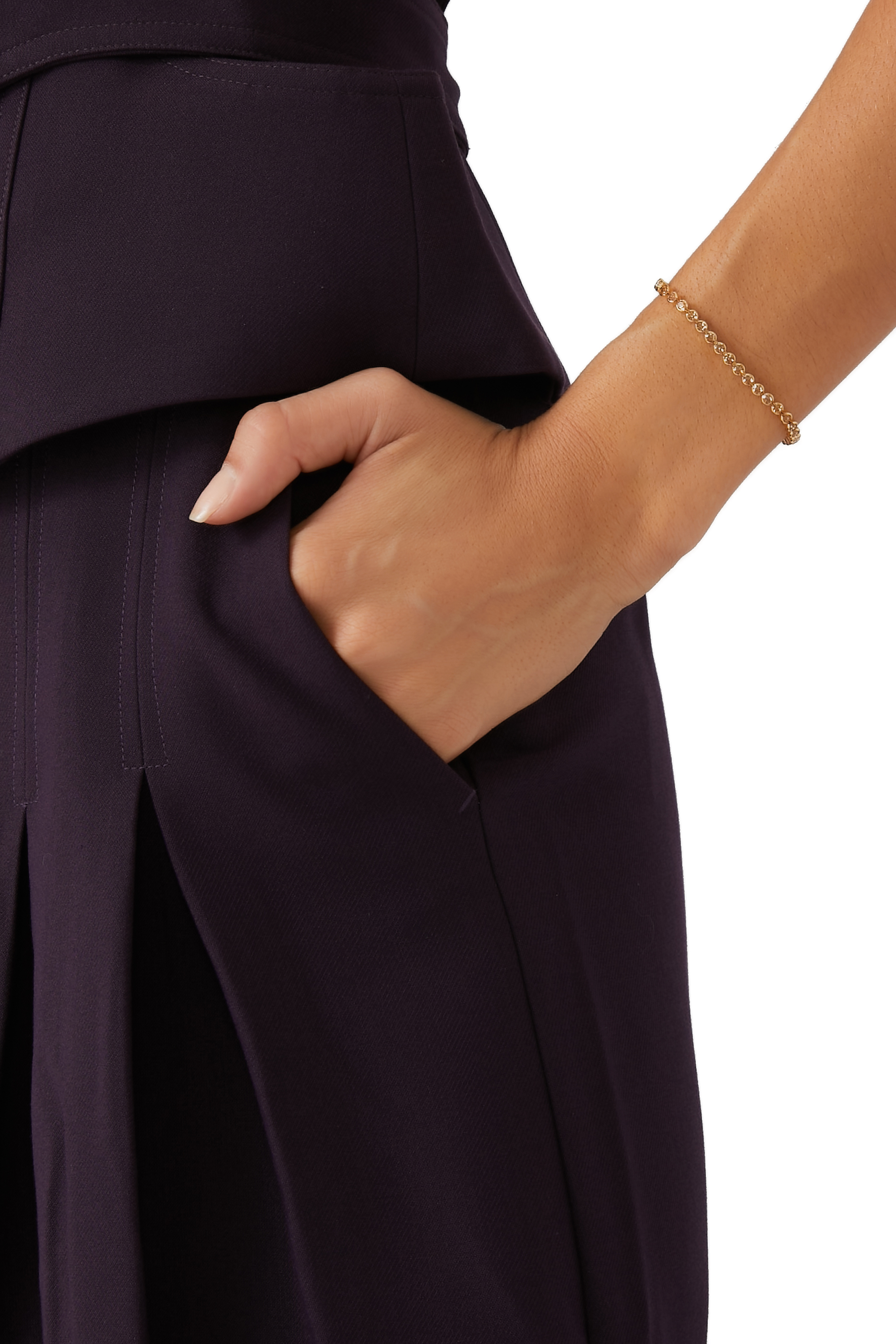 سوار سيري تنس مقاس XS مزين بالتوباز نحاس مطلي بذهب عيار 18