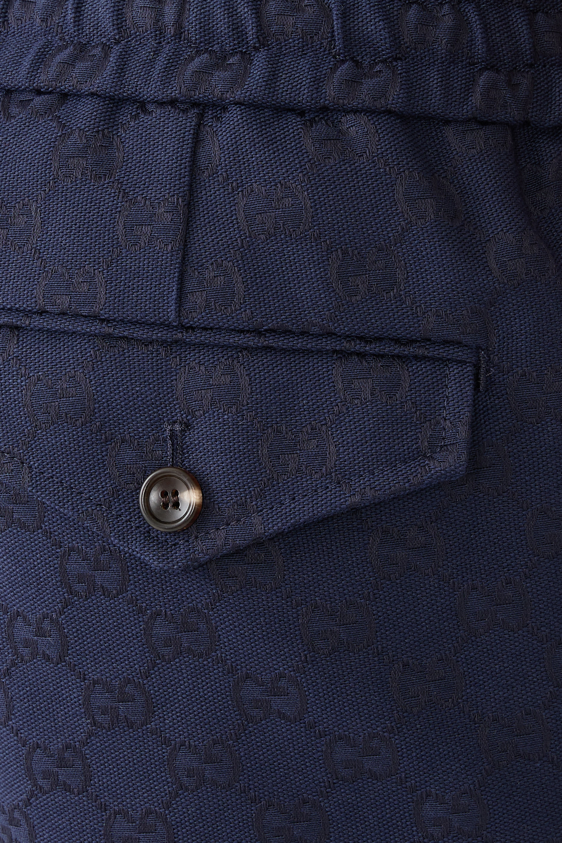 بنطال رياضي قماش قنب بنقشة حرفي شعار الماركة