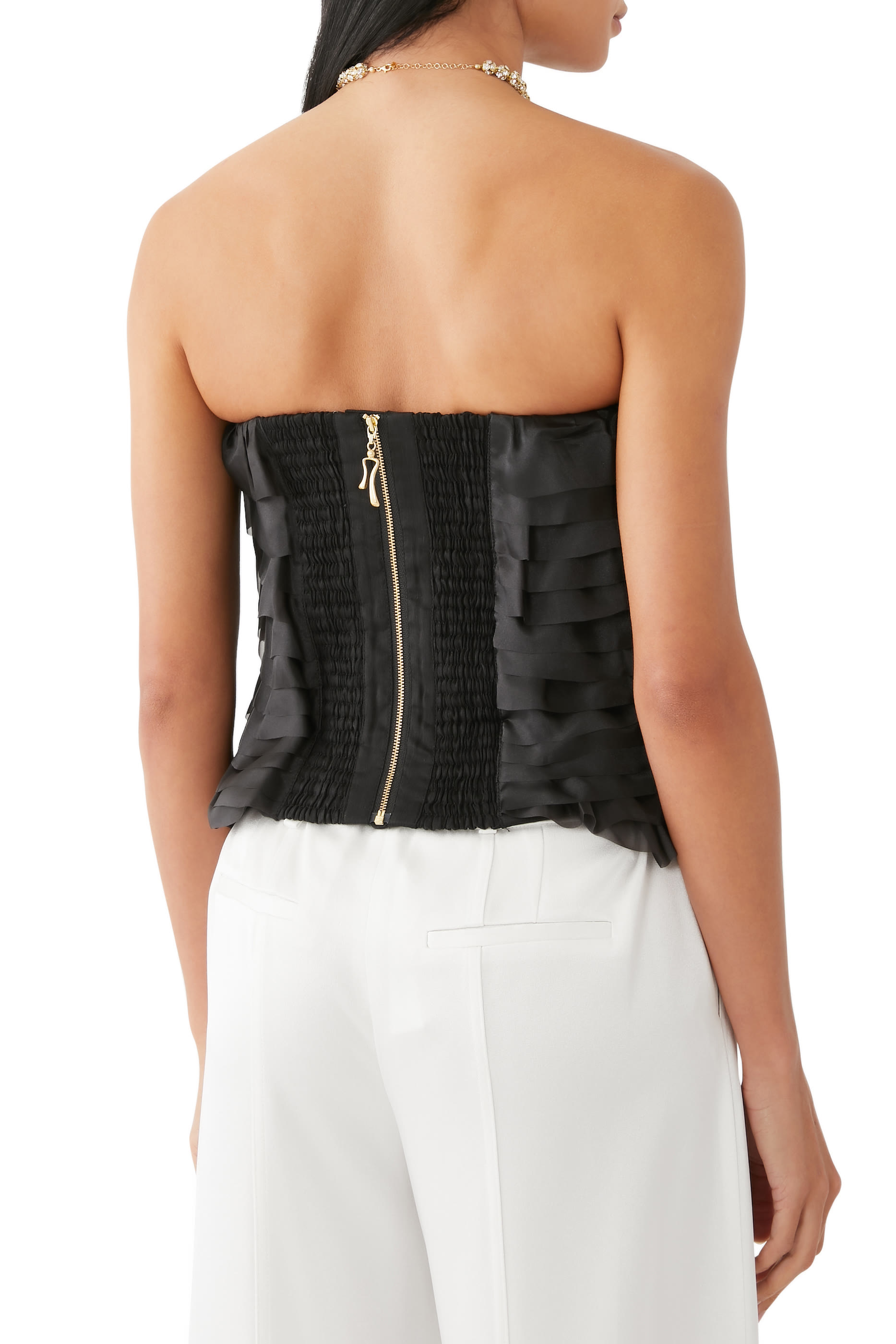 بلوزة تشارمد روزيت بنمط مشد وكشكش