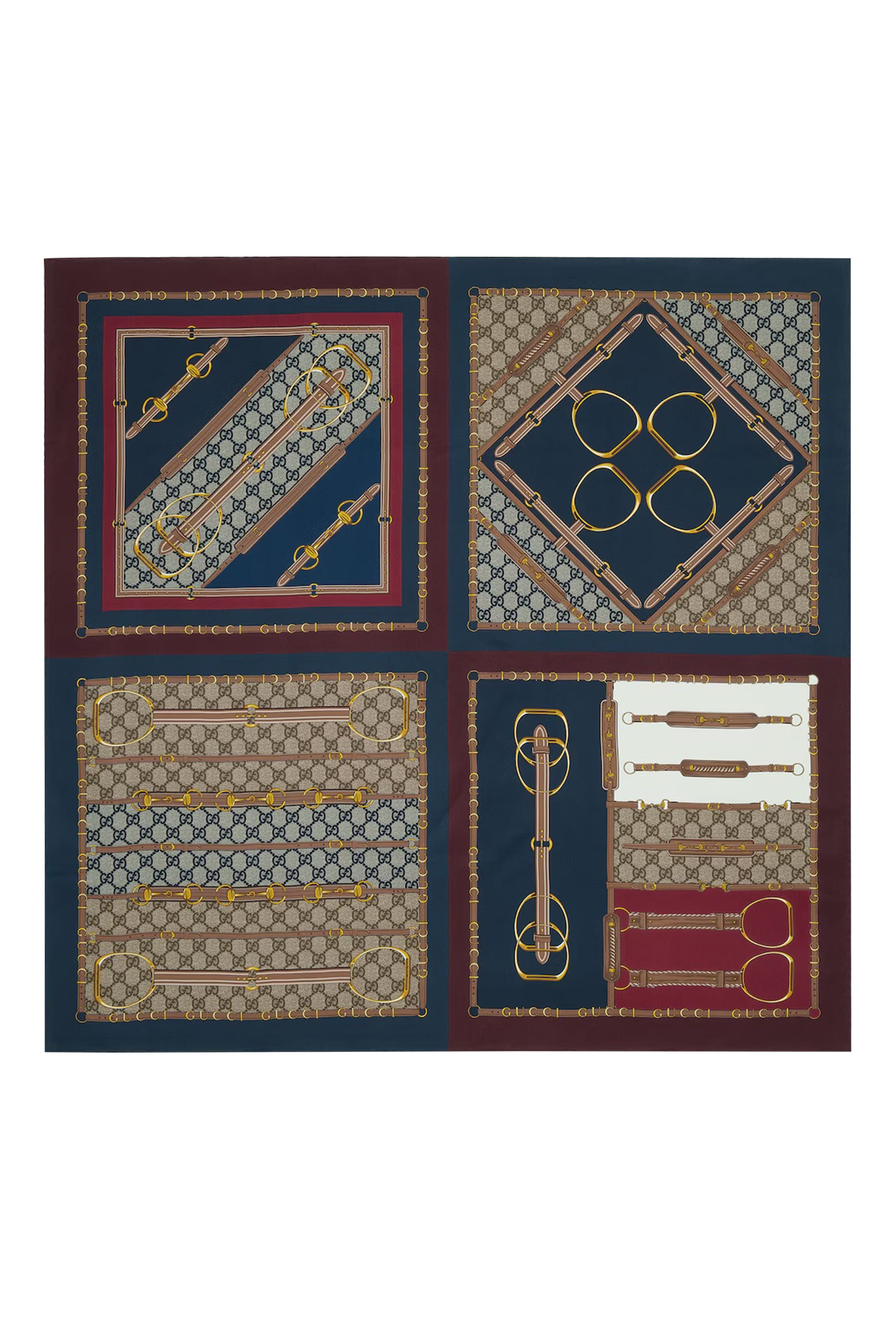 وشاح مربع بنقشة حرير