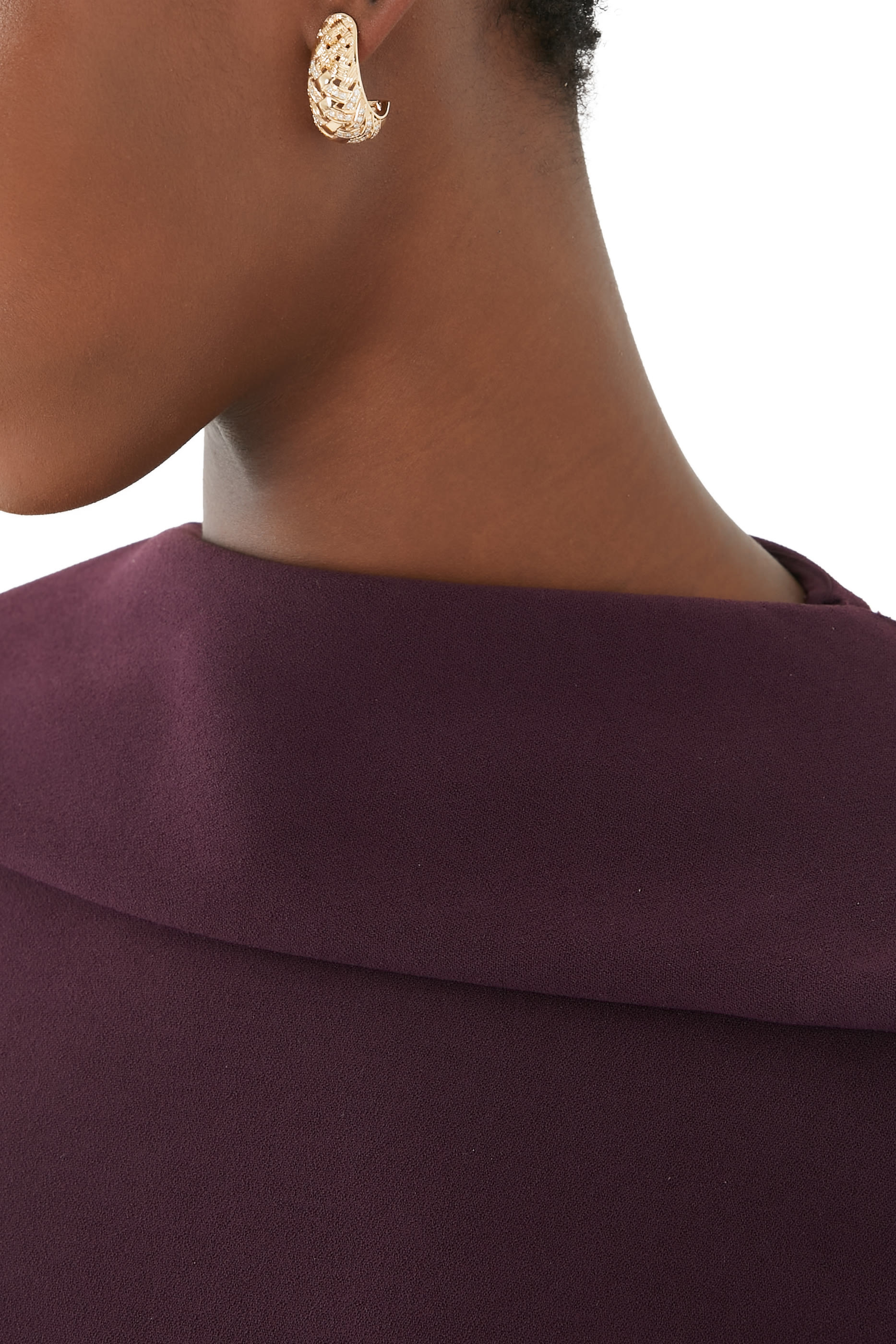 أقراط بيانكا مرصعة بالماس ذهب أصفر عيار 18