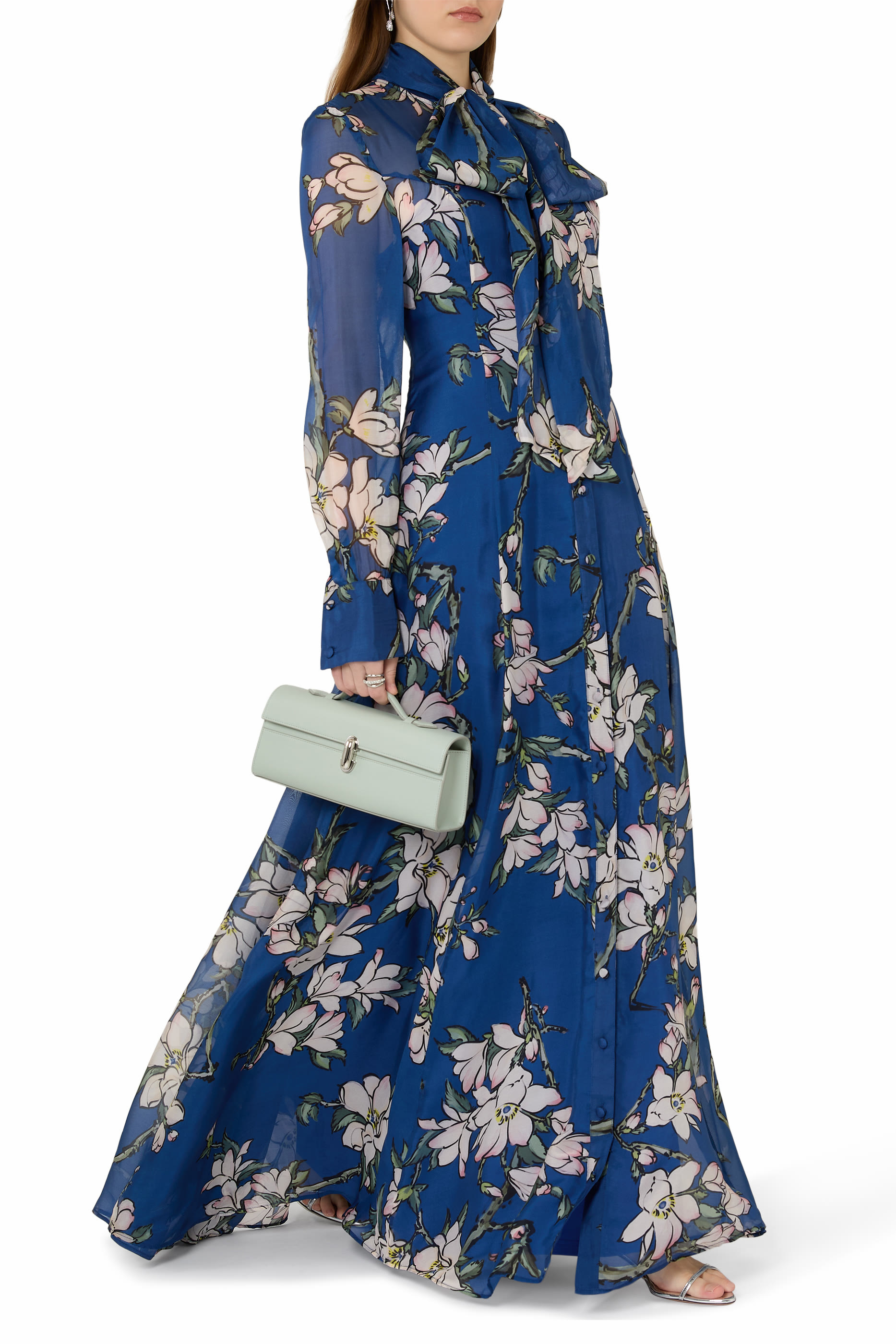 فستان ليليث طويل برباط عند العنق