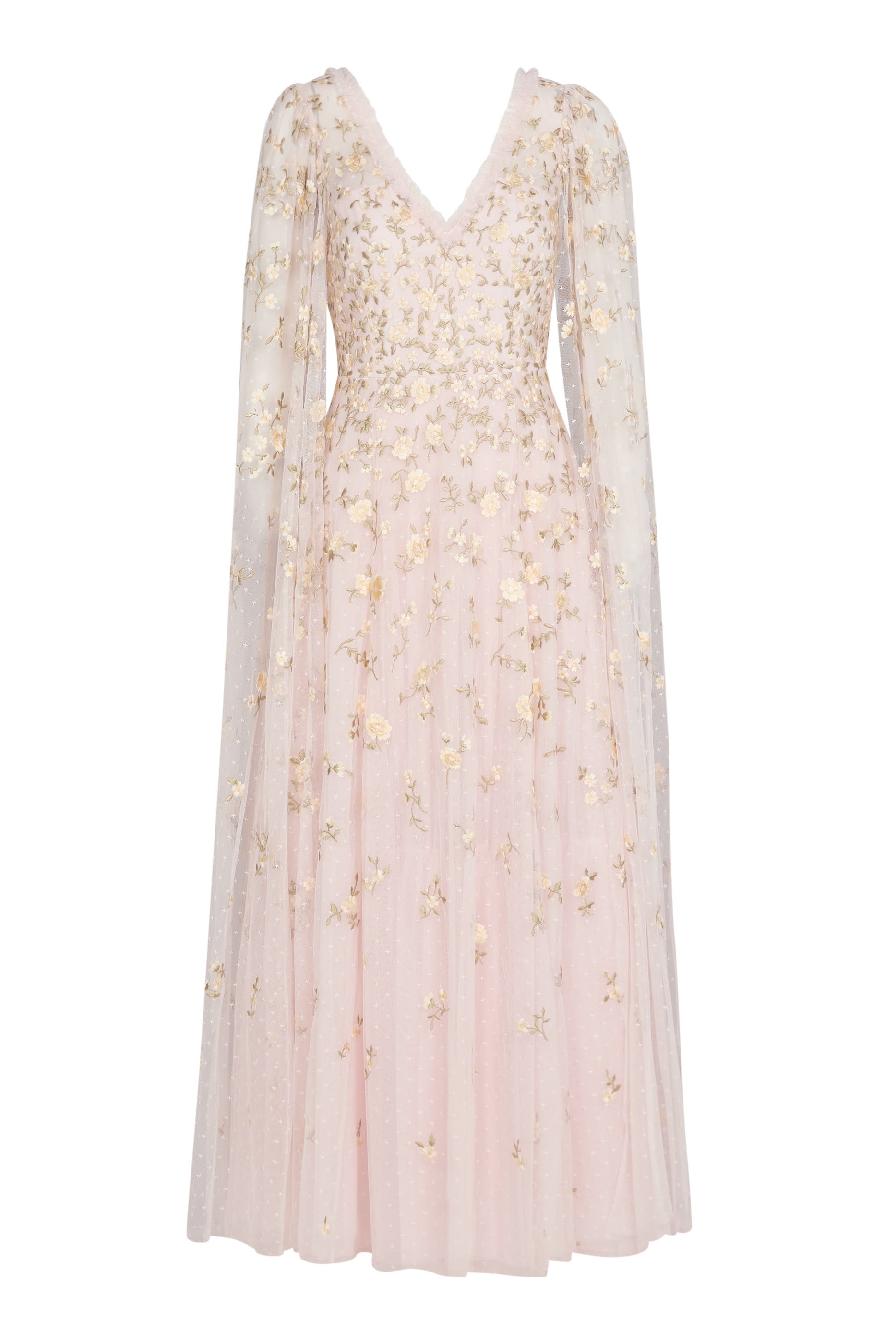 فستان سهرة ليا ديستي بأكمام كاب بطول الكاحل