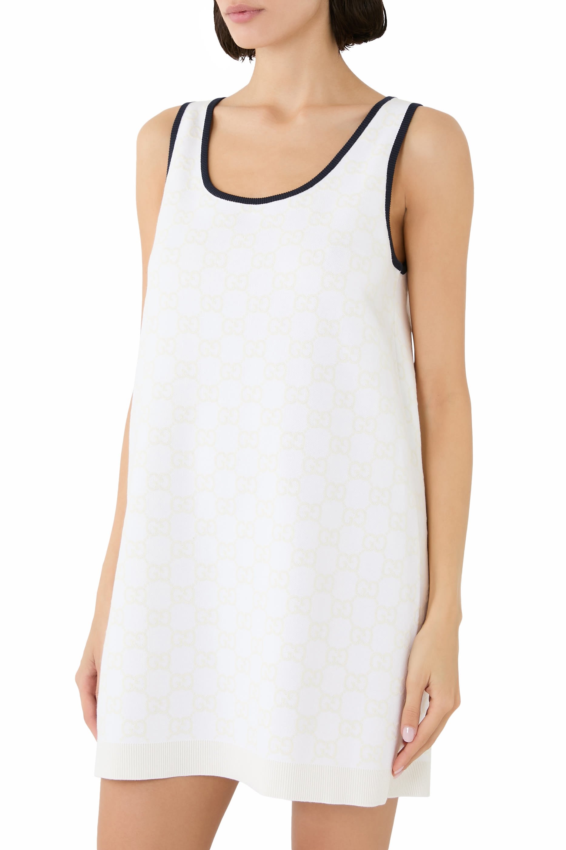 فستان بشعار حرفي الماركة قطن ناعم جاكار