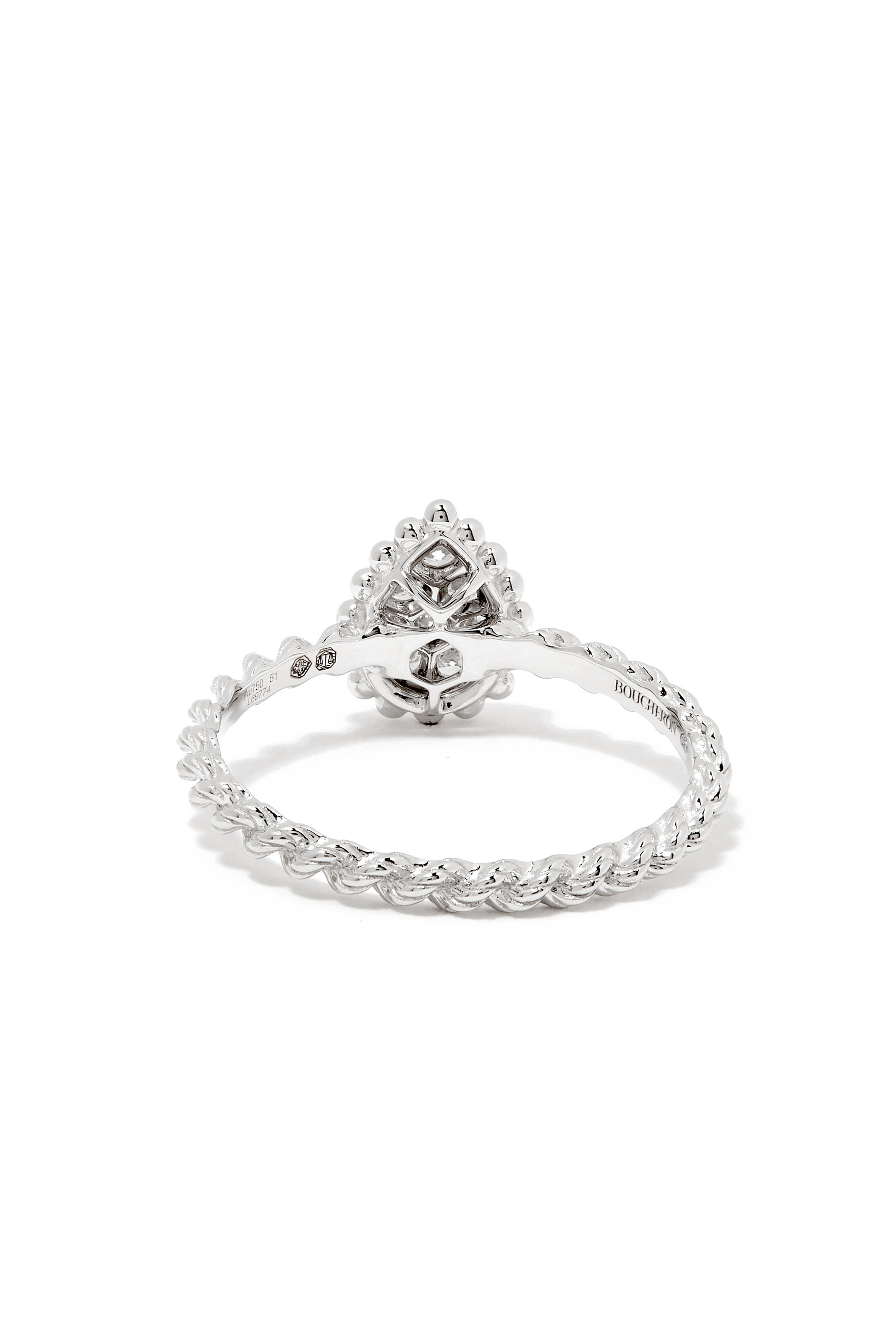 خاتم سيربنت بوهيم مرصع بماس، ذهب أبيض عيار 18