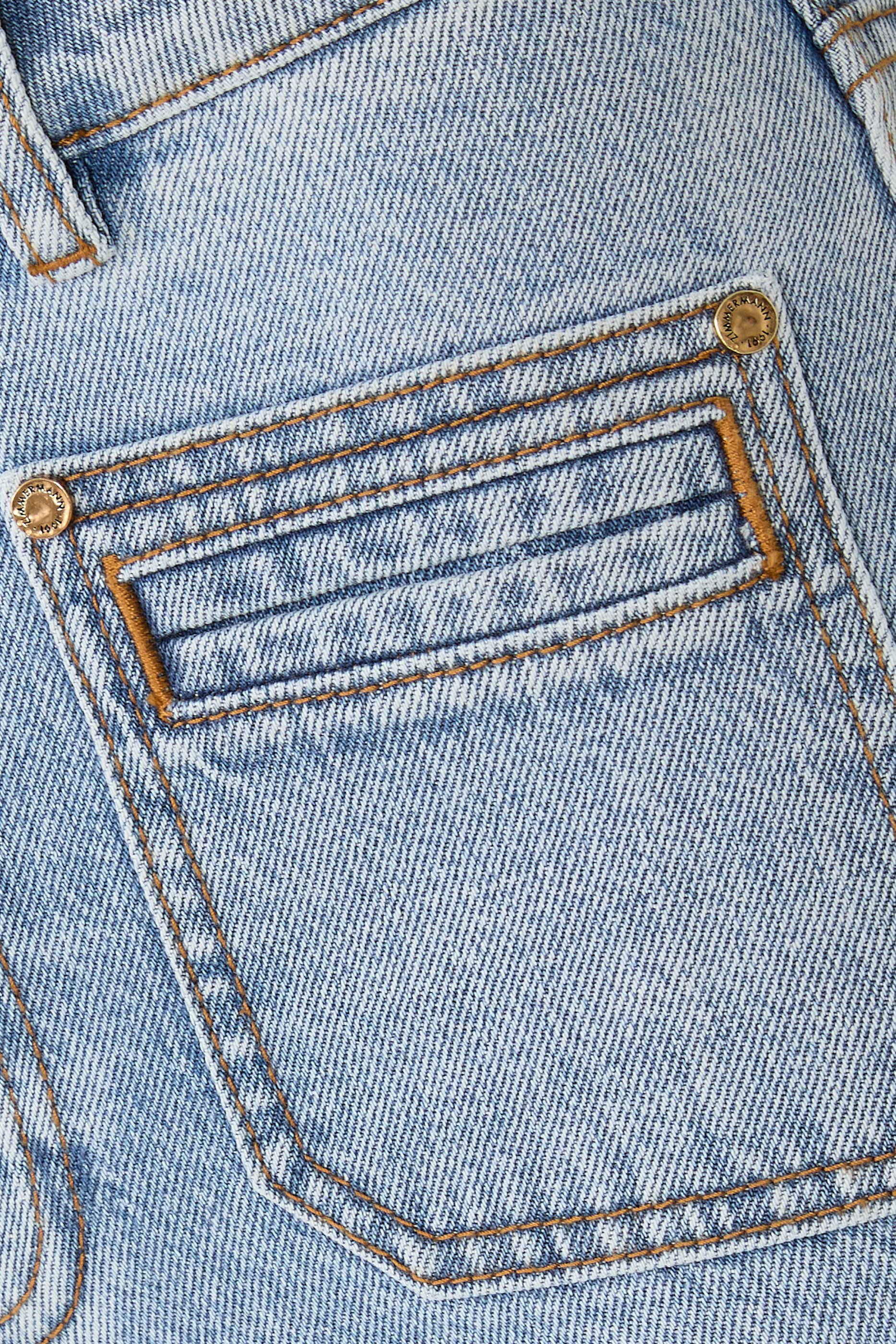 بنطال جينز بحواف واسعة دنيم