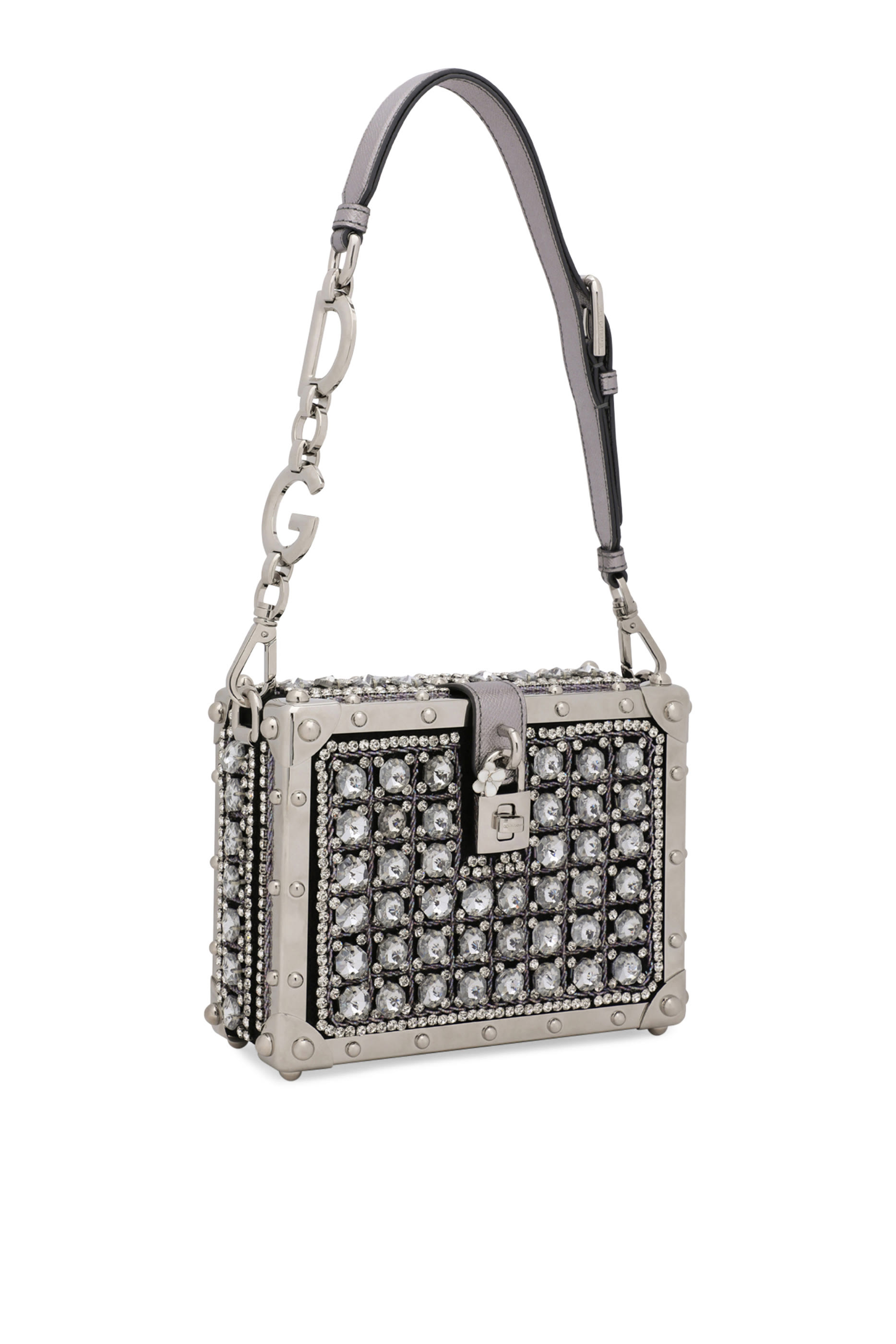 حقيبة دولتشي بتصميم علبة جاكار مطرز