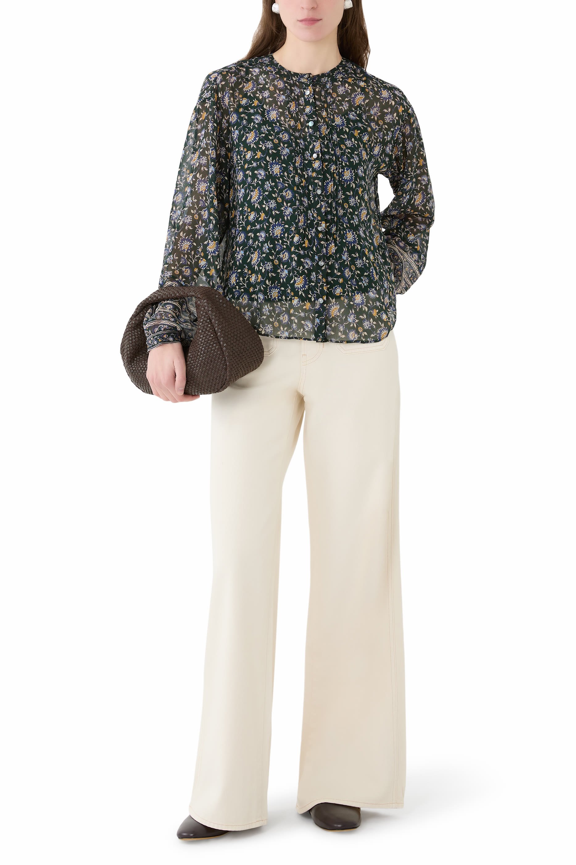 بنطال جينز كيسي بقصة ساق مستقيمة