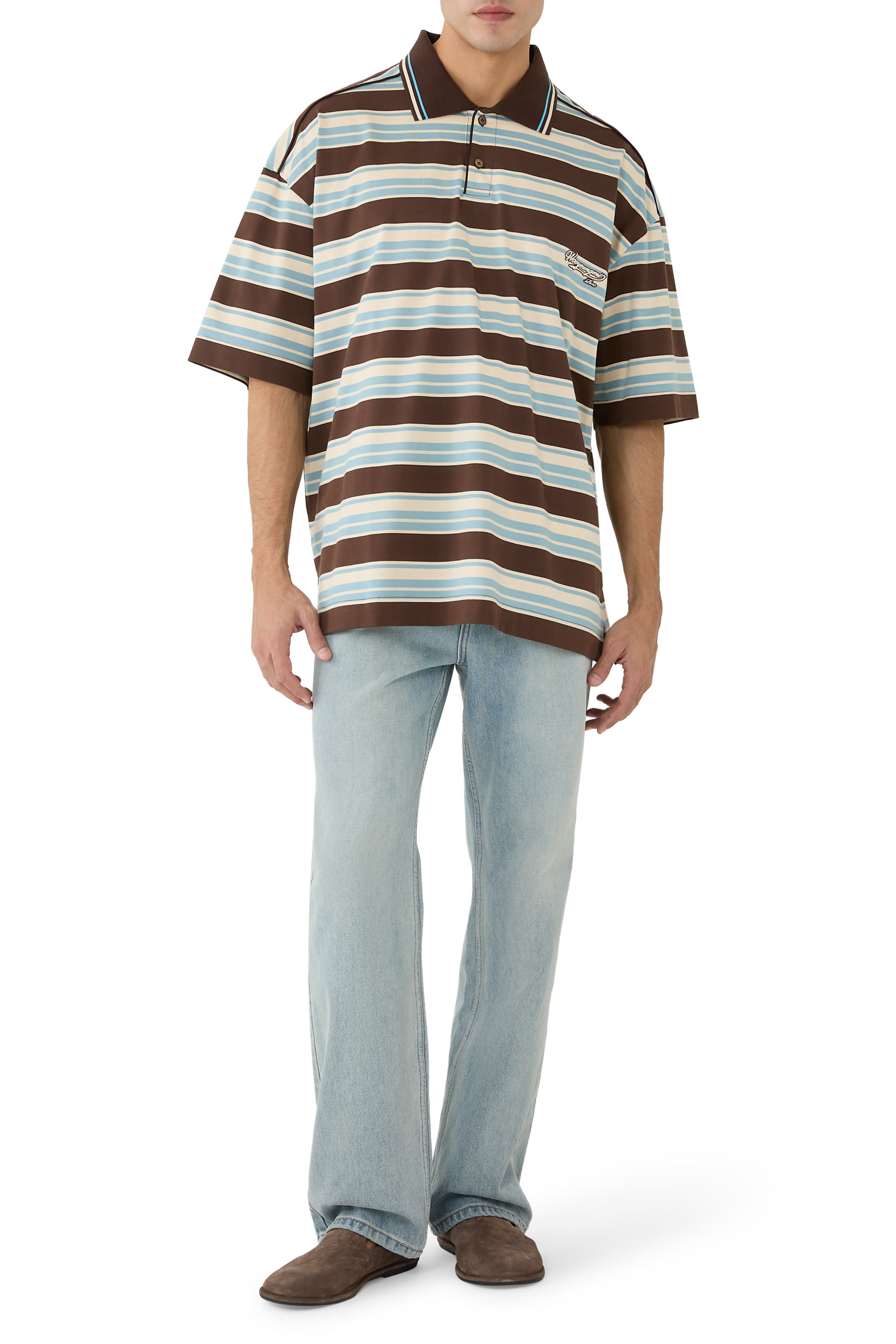 بنطال بقصة ساق مستقيمة دنيم