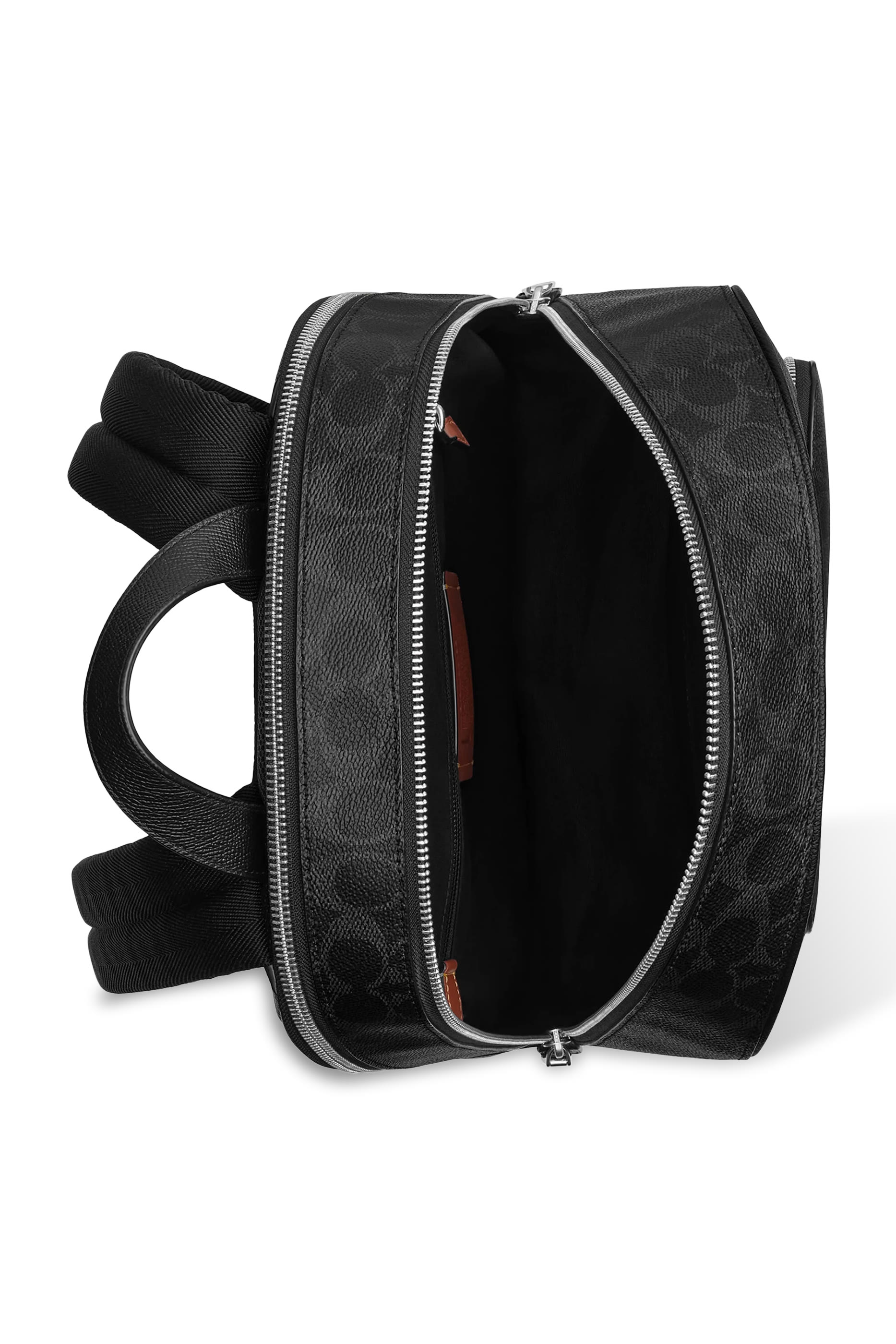 حقيبة يد كبيرة قماش قنب مزين بشعار الماركة