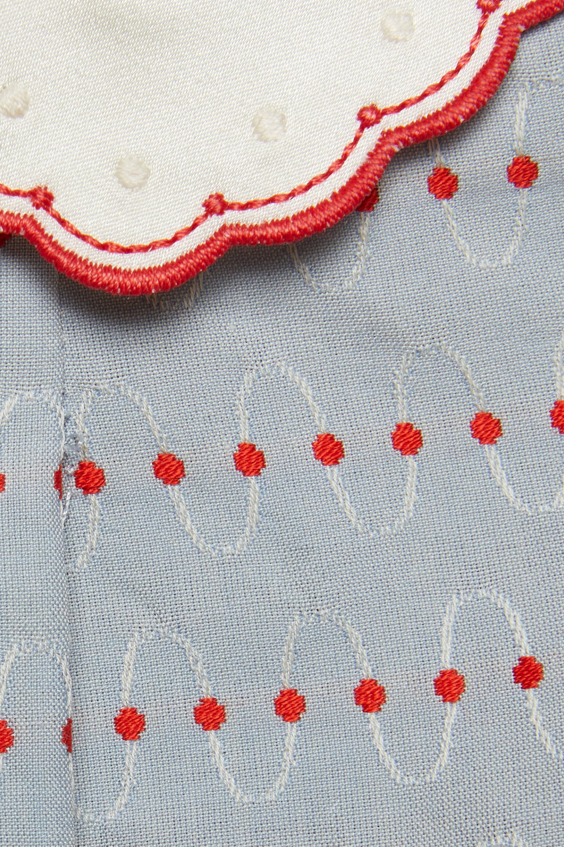 فستان قطن مخطط بنقاط للأطفال