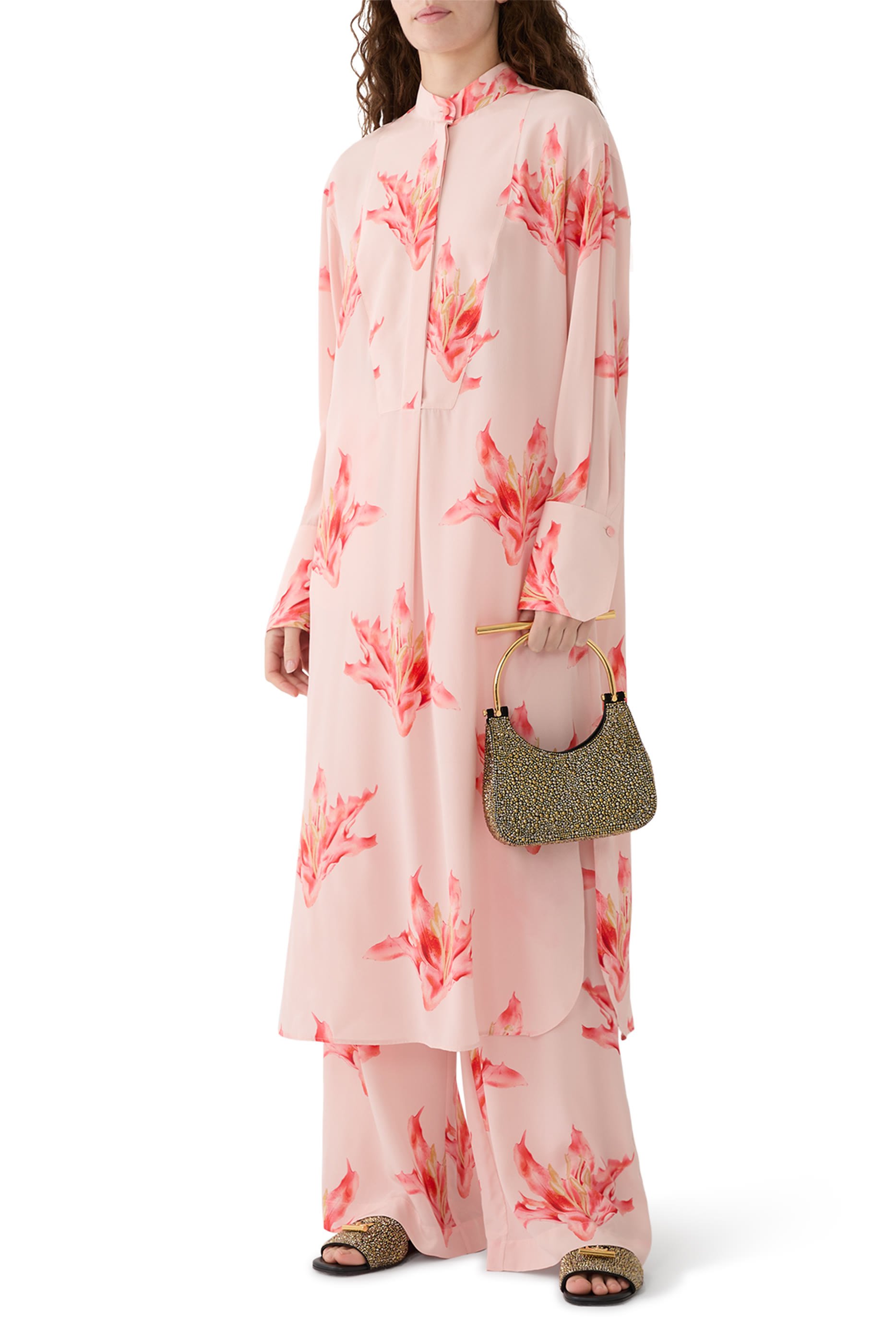 تيشيرت بطبعة زهور وغزال للأطفال