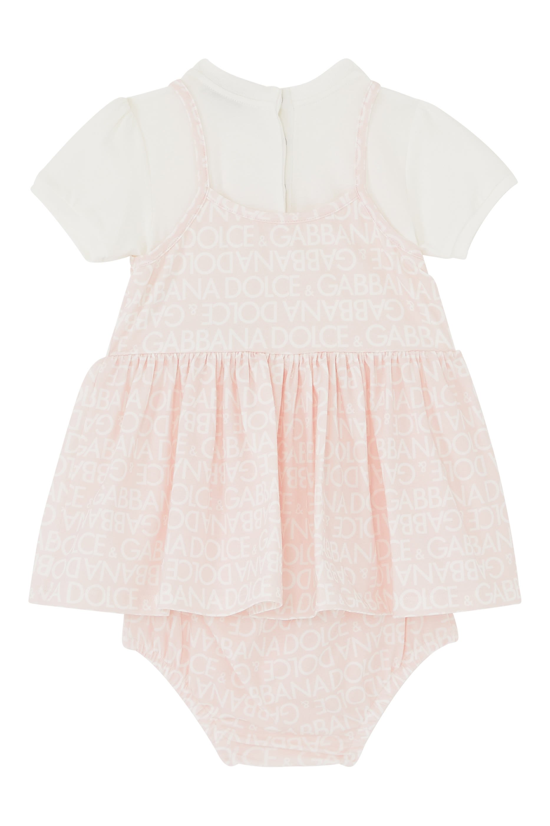 فستان بنمط تيشيرت بطبعات شعار الماركة للأطفال