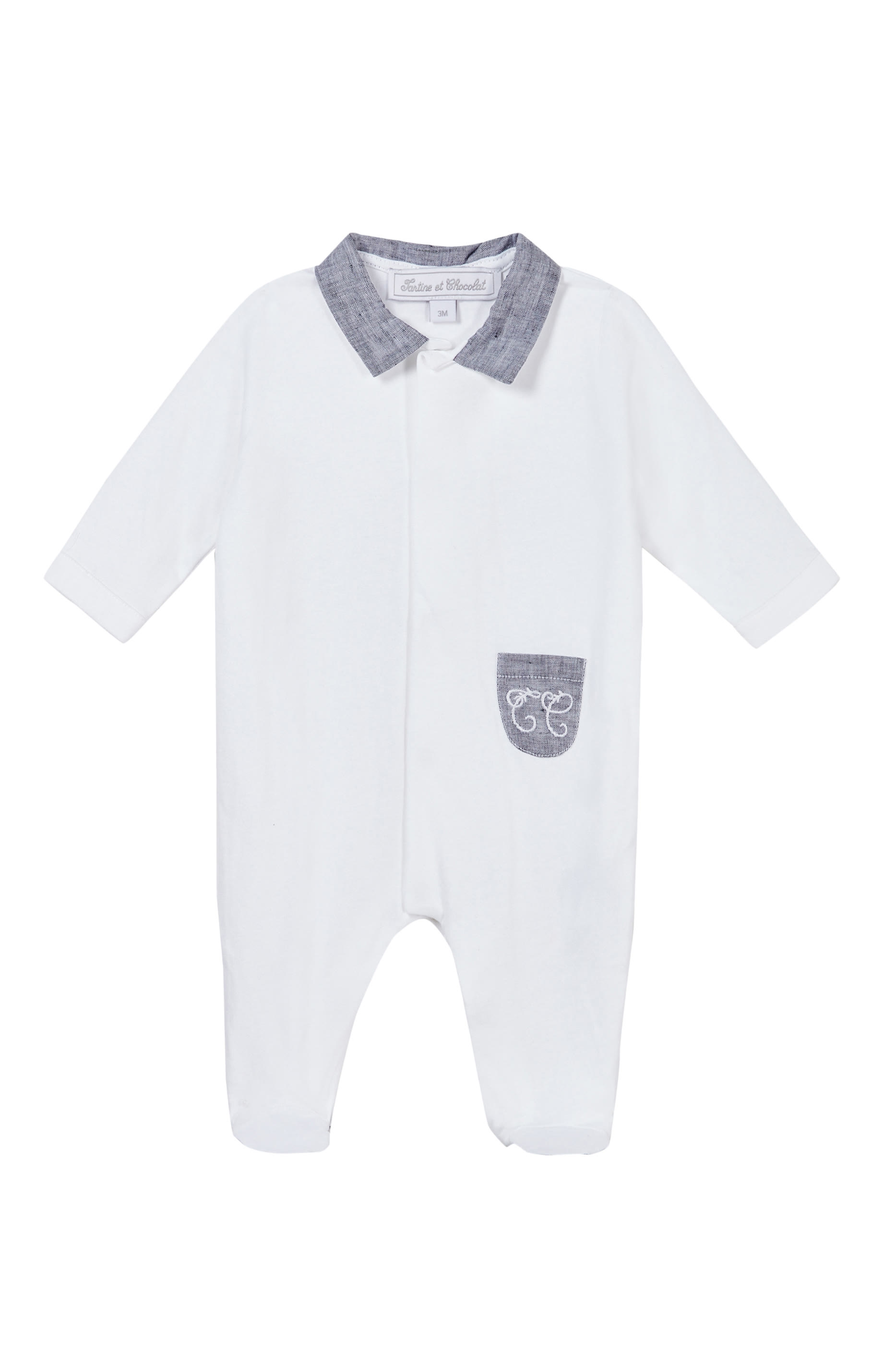 لباس قطعة واحدة بياقة بلون مغاير