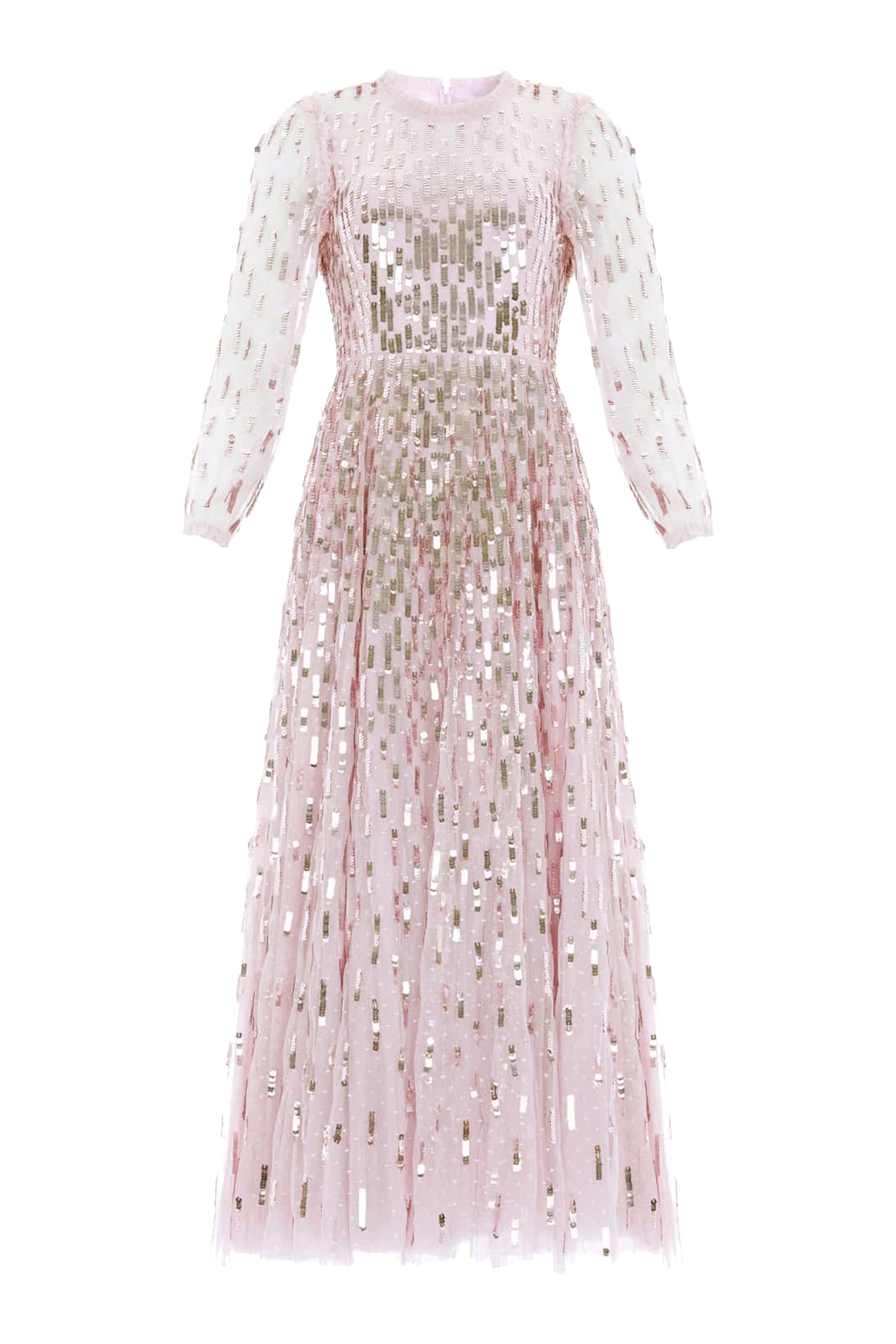 Sequin Dash Long Sleeve Ankle Gown