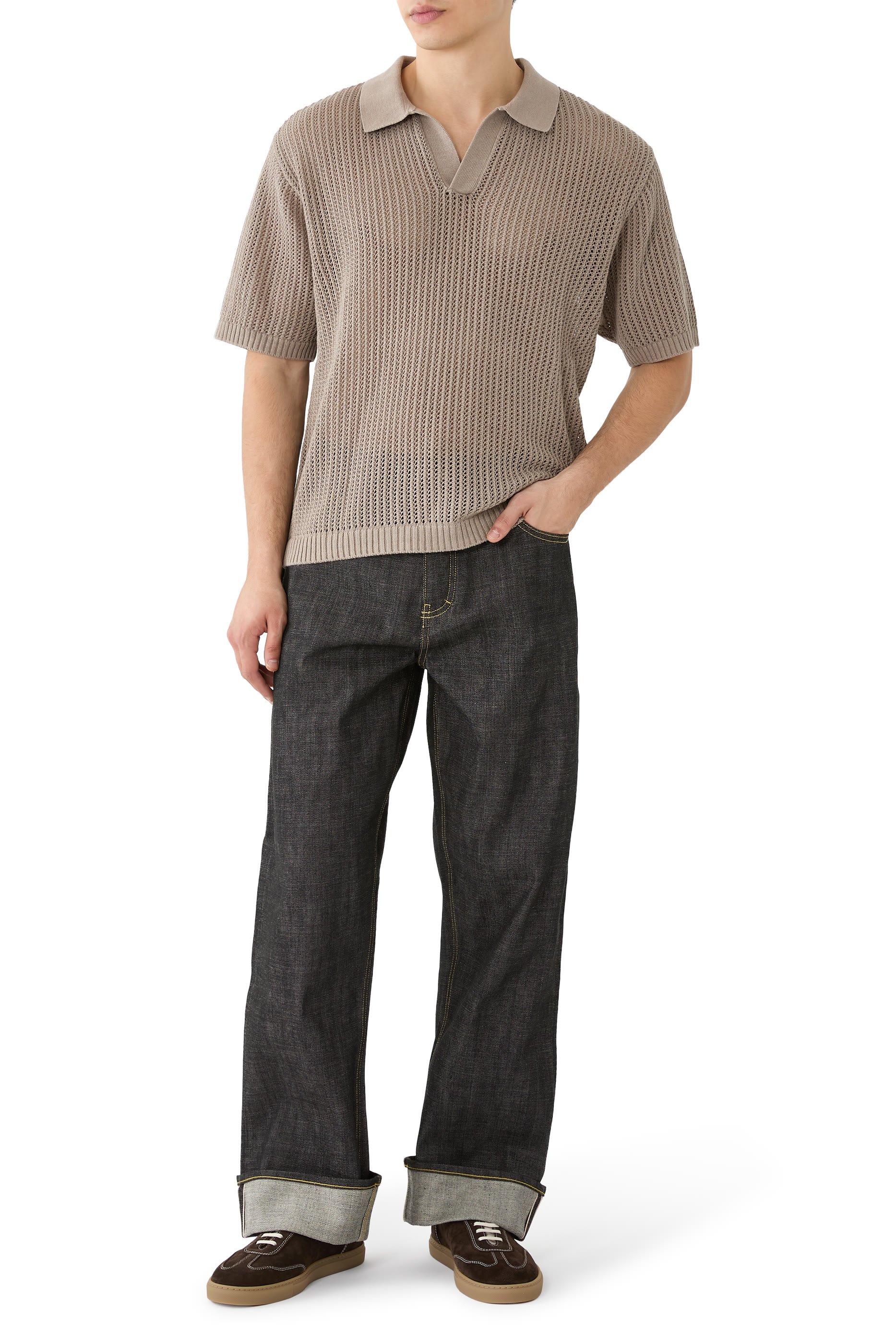 قميص بولو بيفرلي منسوج