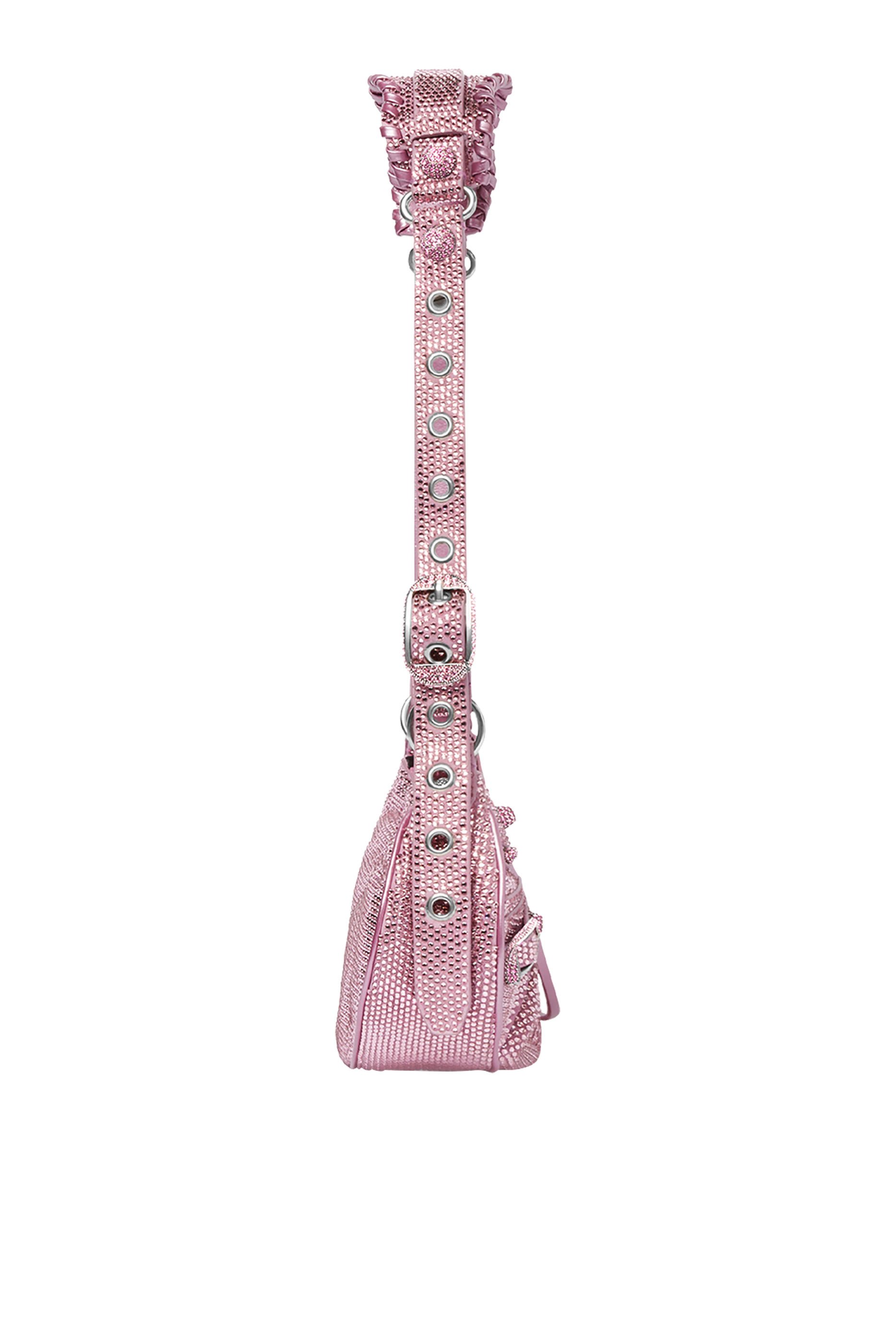 حقيبة كتف لو كاجول جلد عجل شمواه مرصع بأحجار الراين مقاس XS