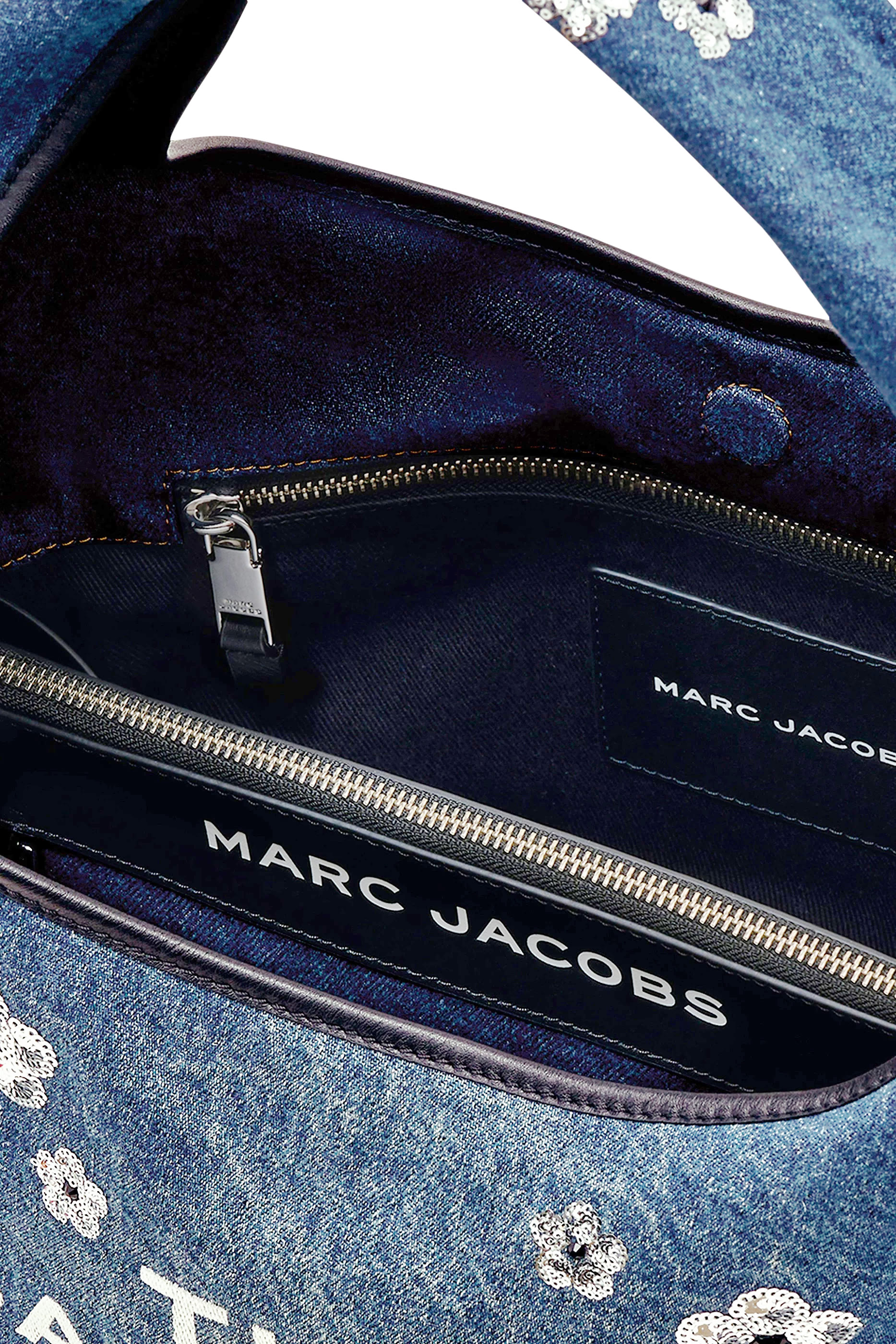 حقيبة ساك بنقشة زهور وتطريزات بالترتر