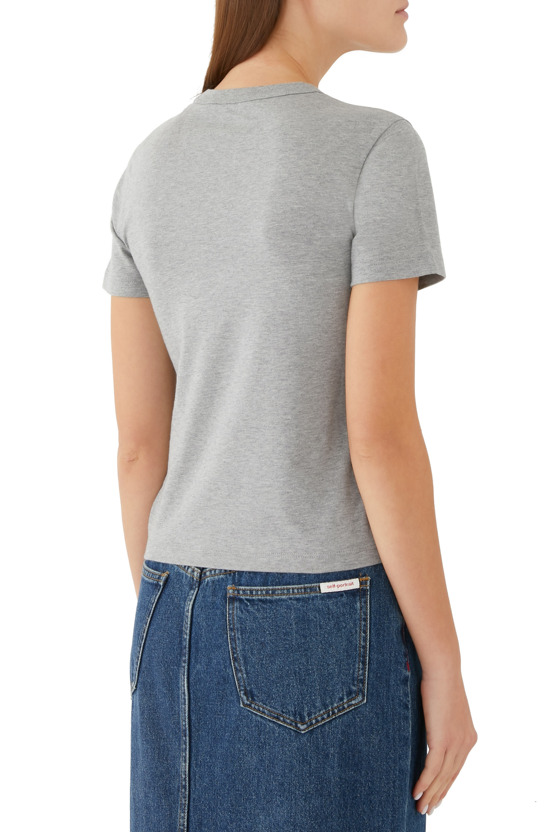 تيشيرت قطن بشعار الماركة المطر بالكريستال