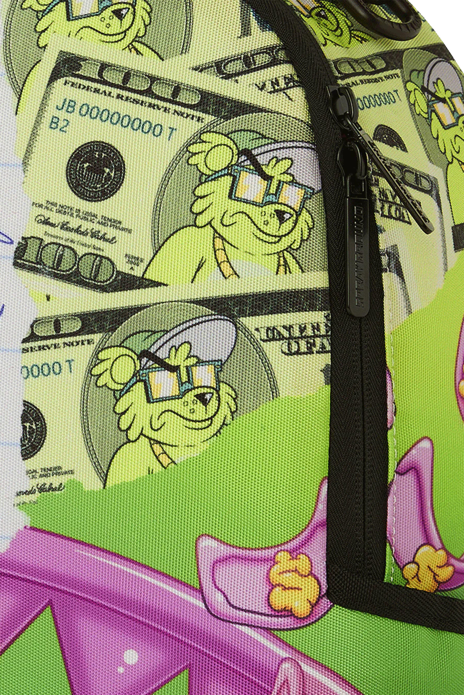 حقيبة ظهر بتصميم جامعي بطبعة عملات ورقية وشعار بيور غولد للأطفال