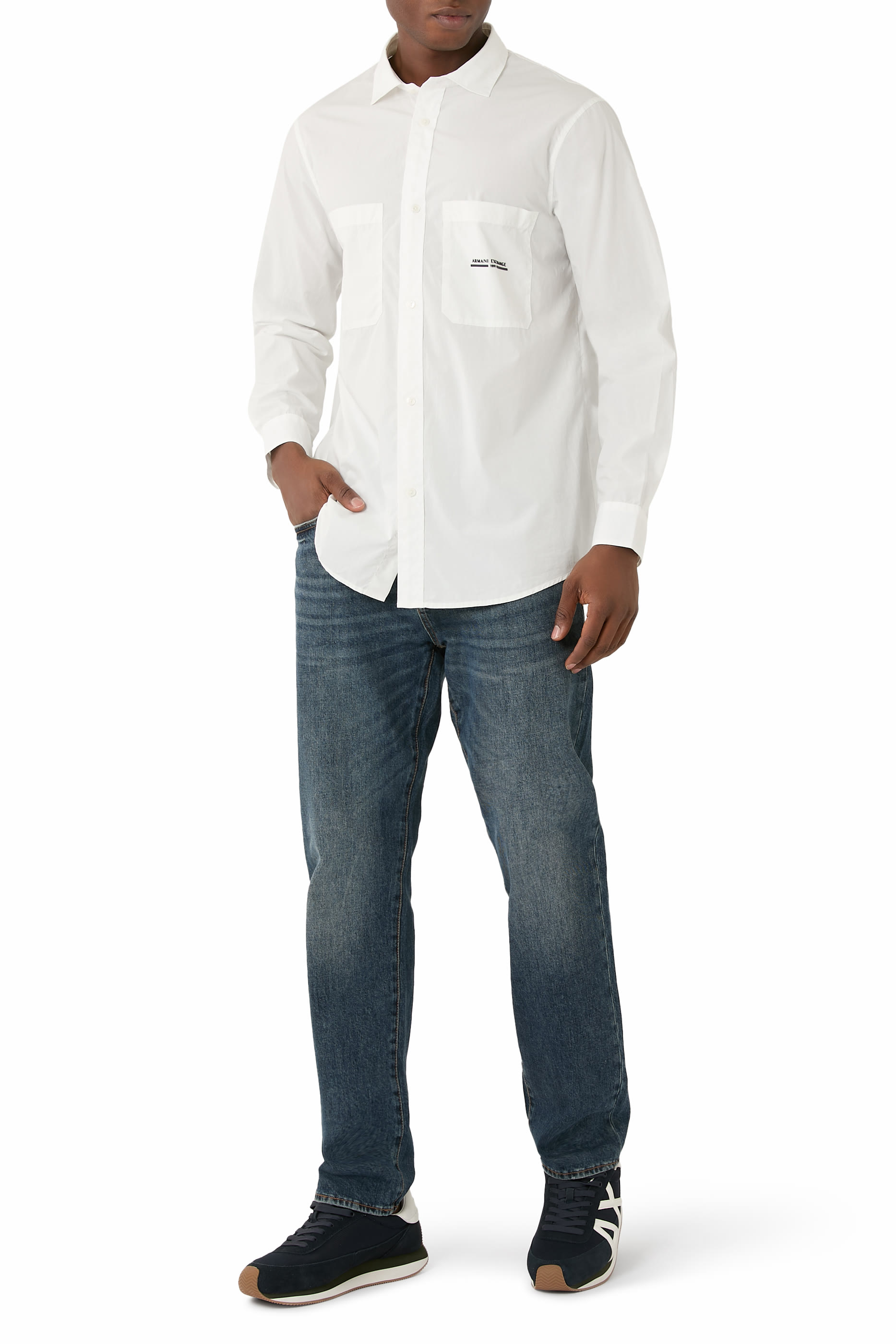 بنطال بقصة ضيقة بخمسة جيوب دنيم