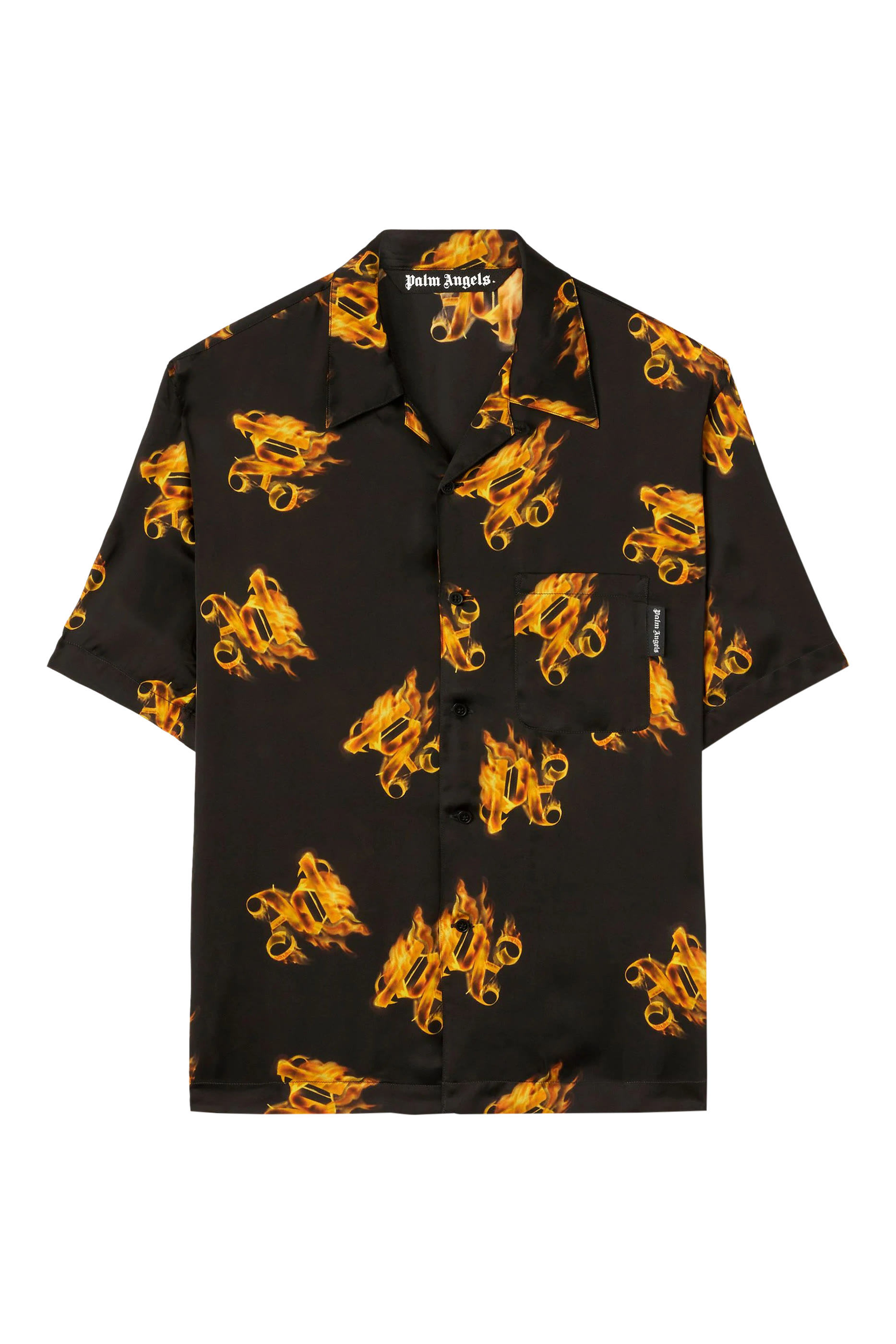 قميص بنقشة حروف شعار الماركة بنمط ملتهب