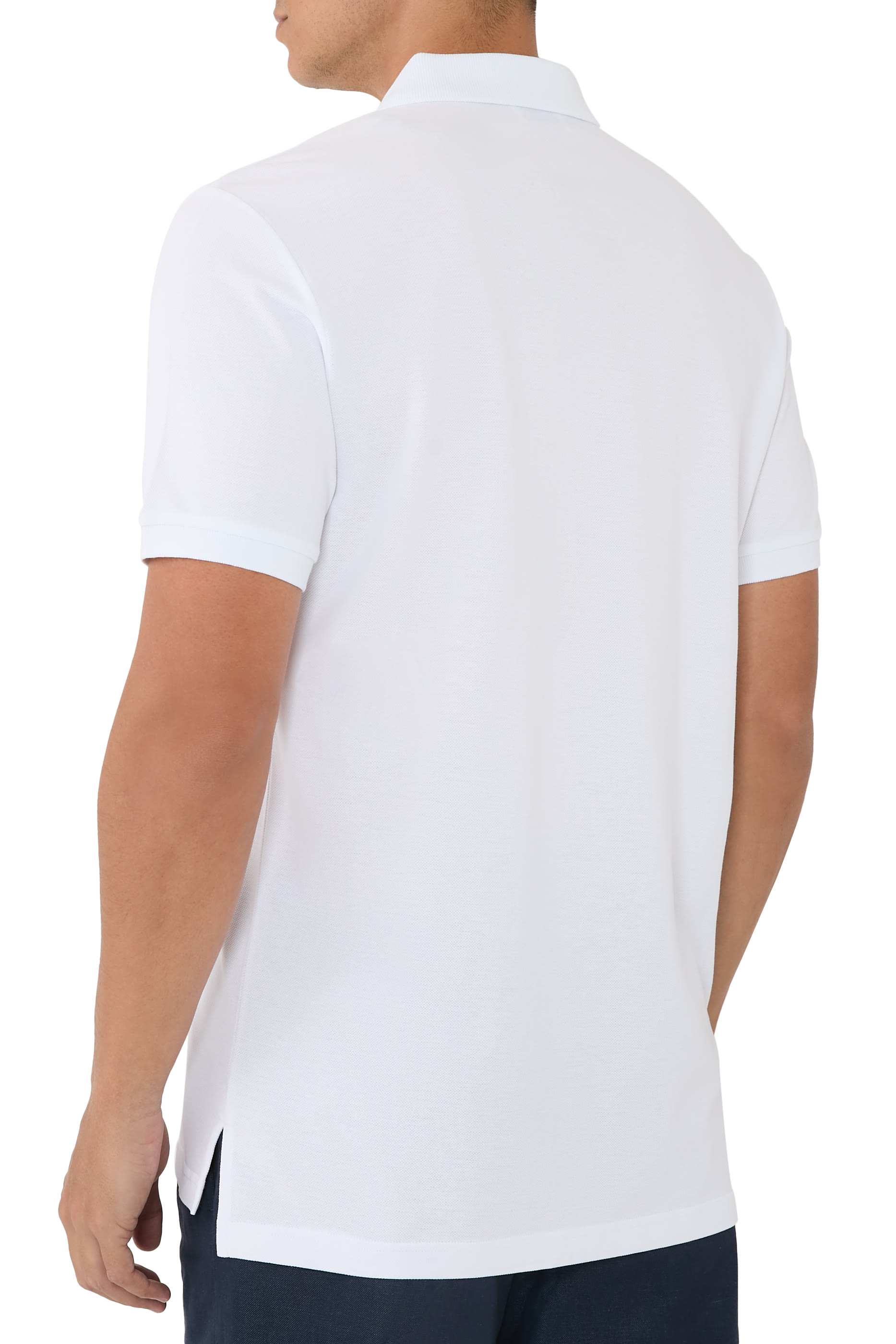 قميص بولو بشعار الماركة بغصني أوراق الغار قطن بيكيه