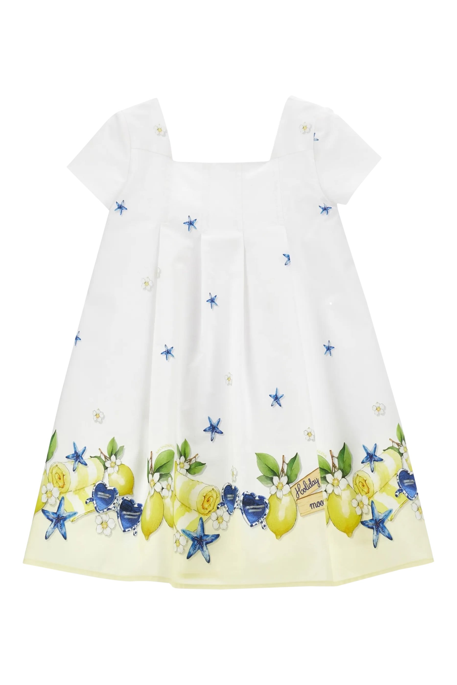 فستان مزين بعبارة هوليداي مود للأطفال