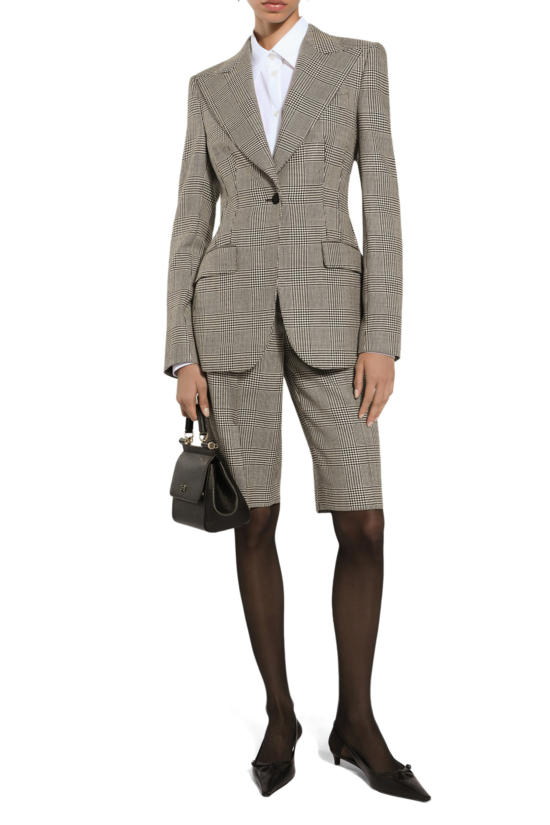 جاكيت بنقشة مربعات غلين وصف أزرار