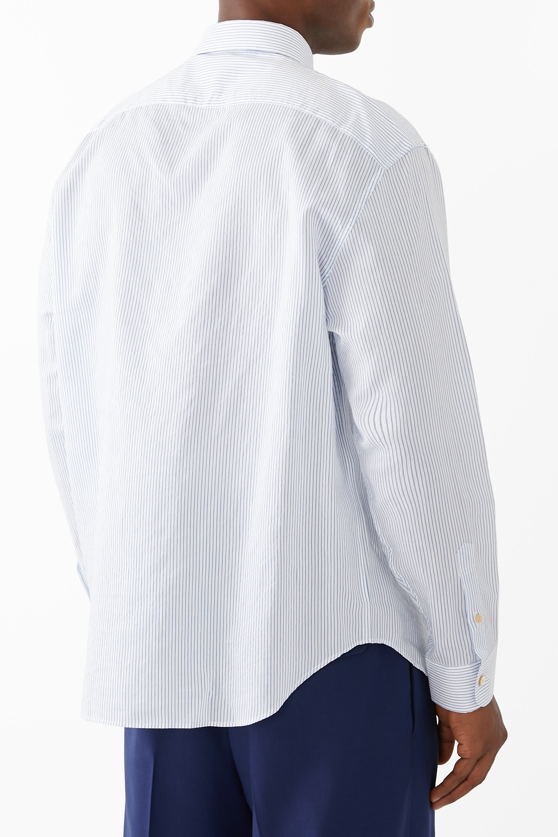 قميص مخطط من مزيج حرير