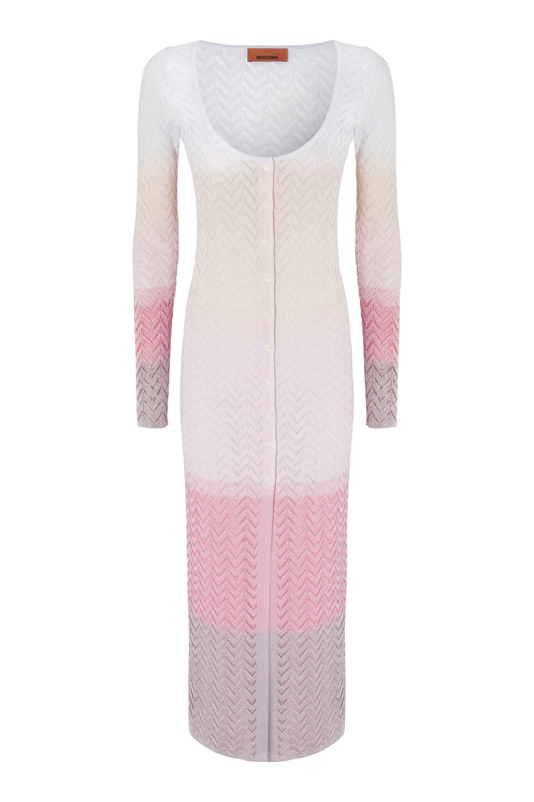 كارديغان طويل بنقشة خطوط متعرجة ولون متدرج فيسكوز