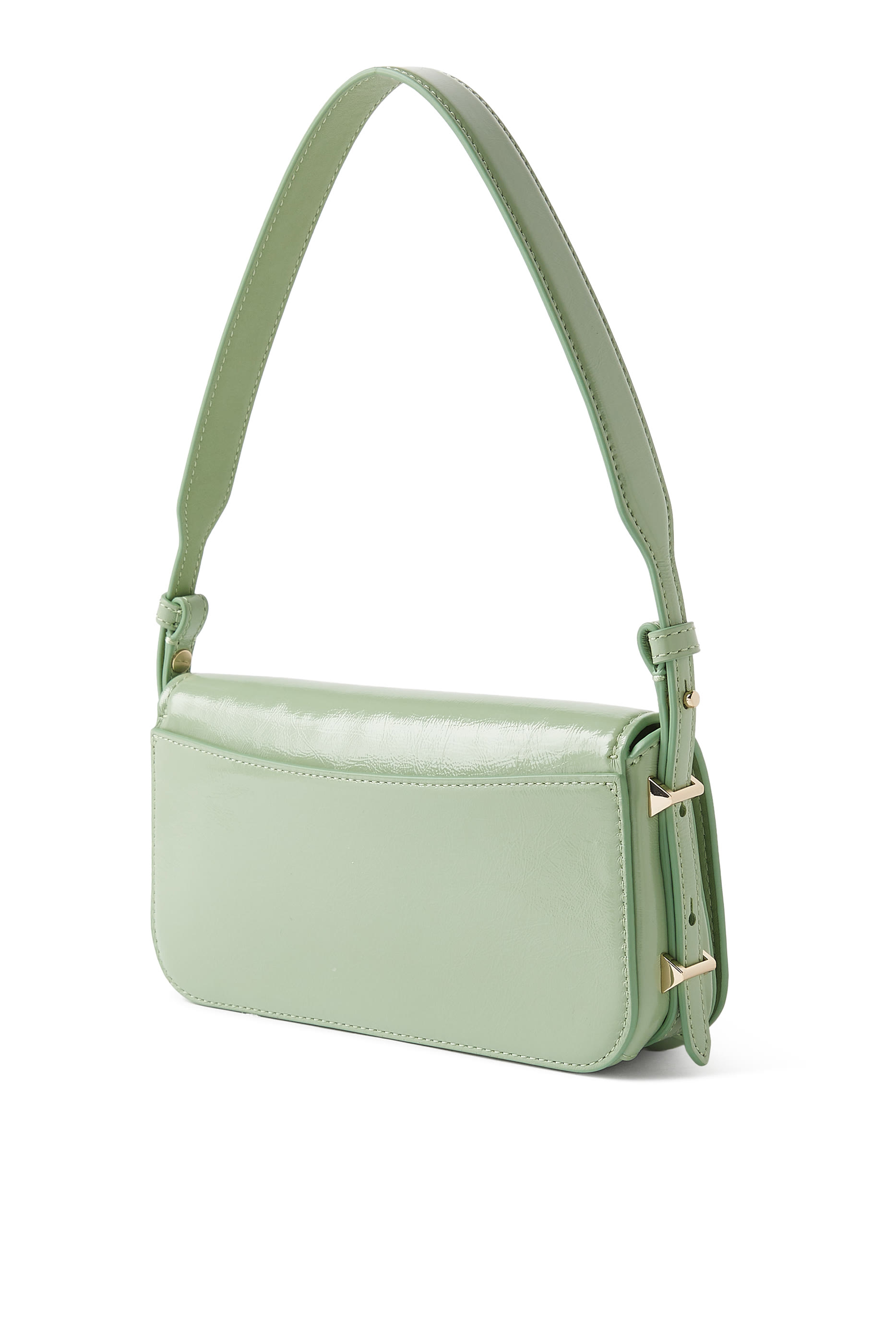 حقيبة كتف ليف جلد لامع مجعد