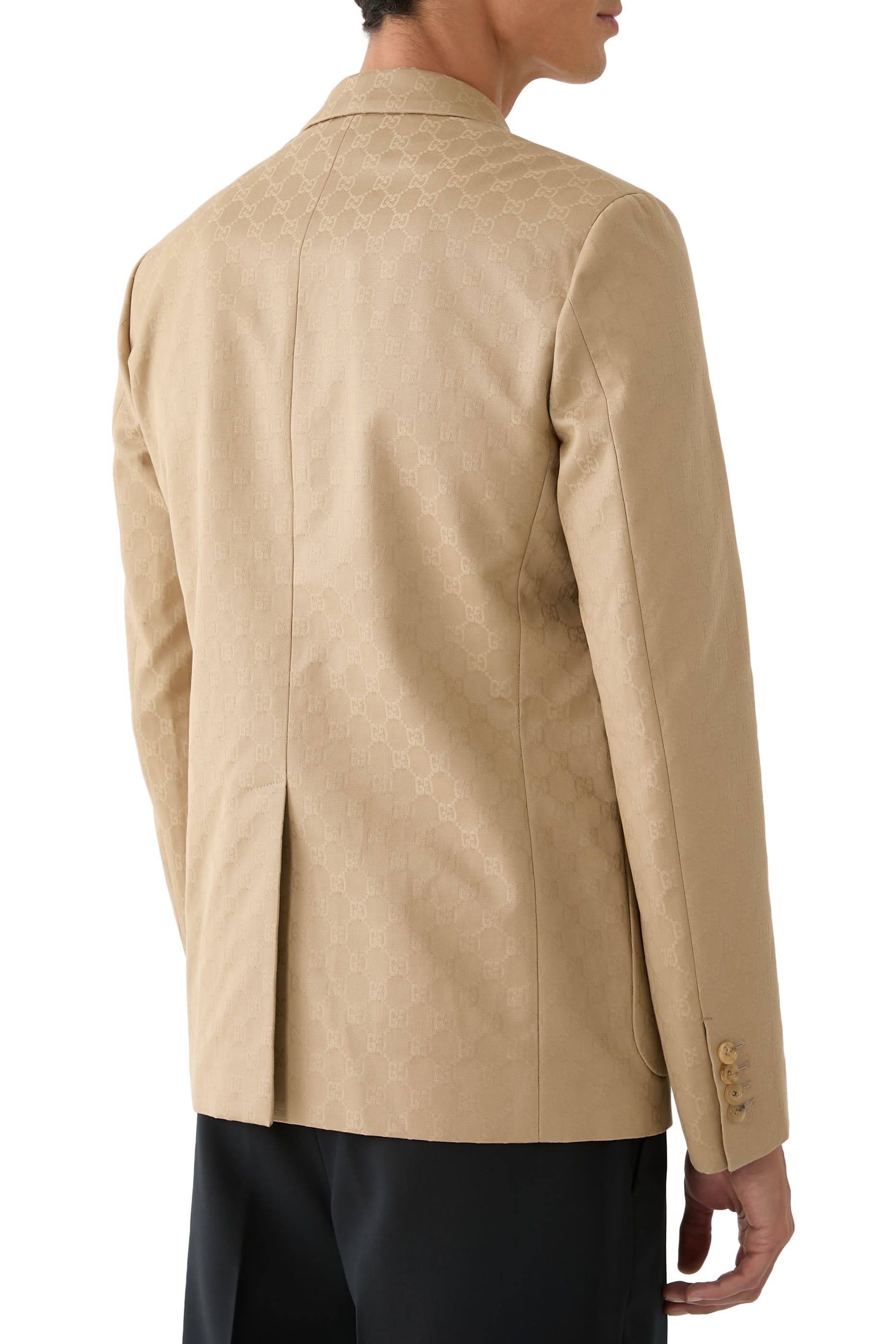 جاكيت بشعار الماركة قطن غابردين جاكار