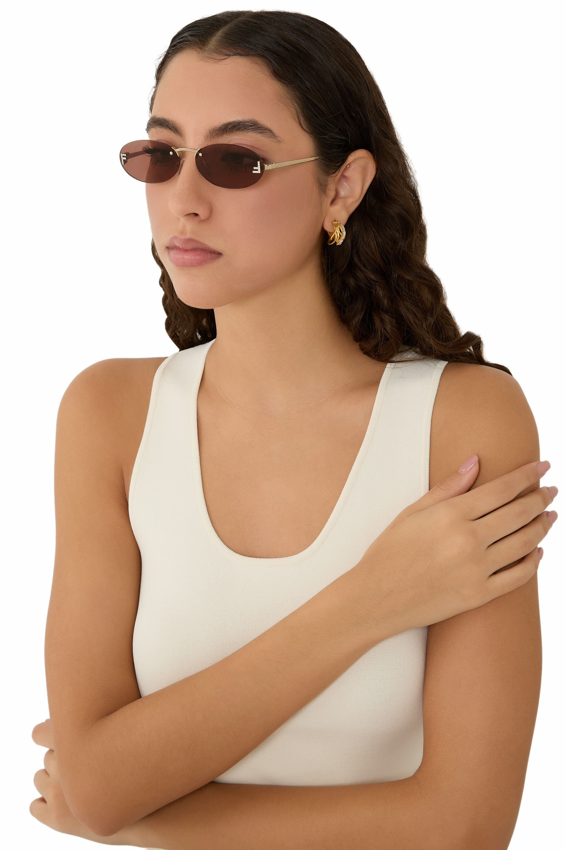 نظارة شمسية فيرسيت فاشن شو مرصعة بكريستال