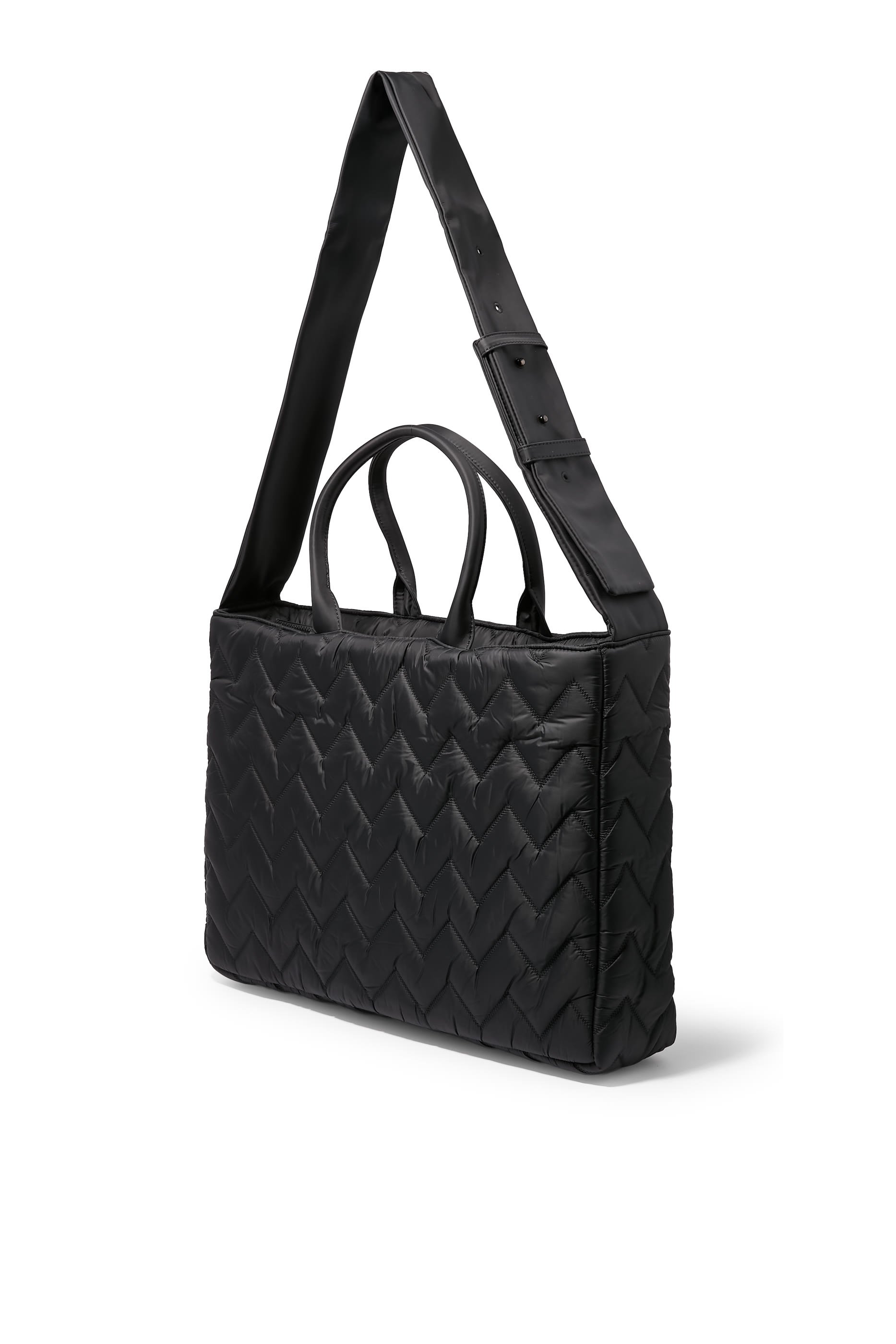 حقيبة مستلزمات أطفال بحياكة مبطنة بنقشة خطوط متعرجة شيفرون