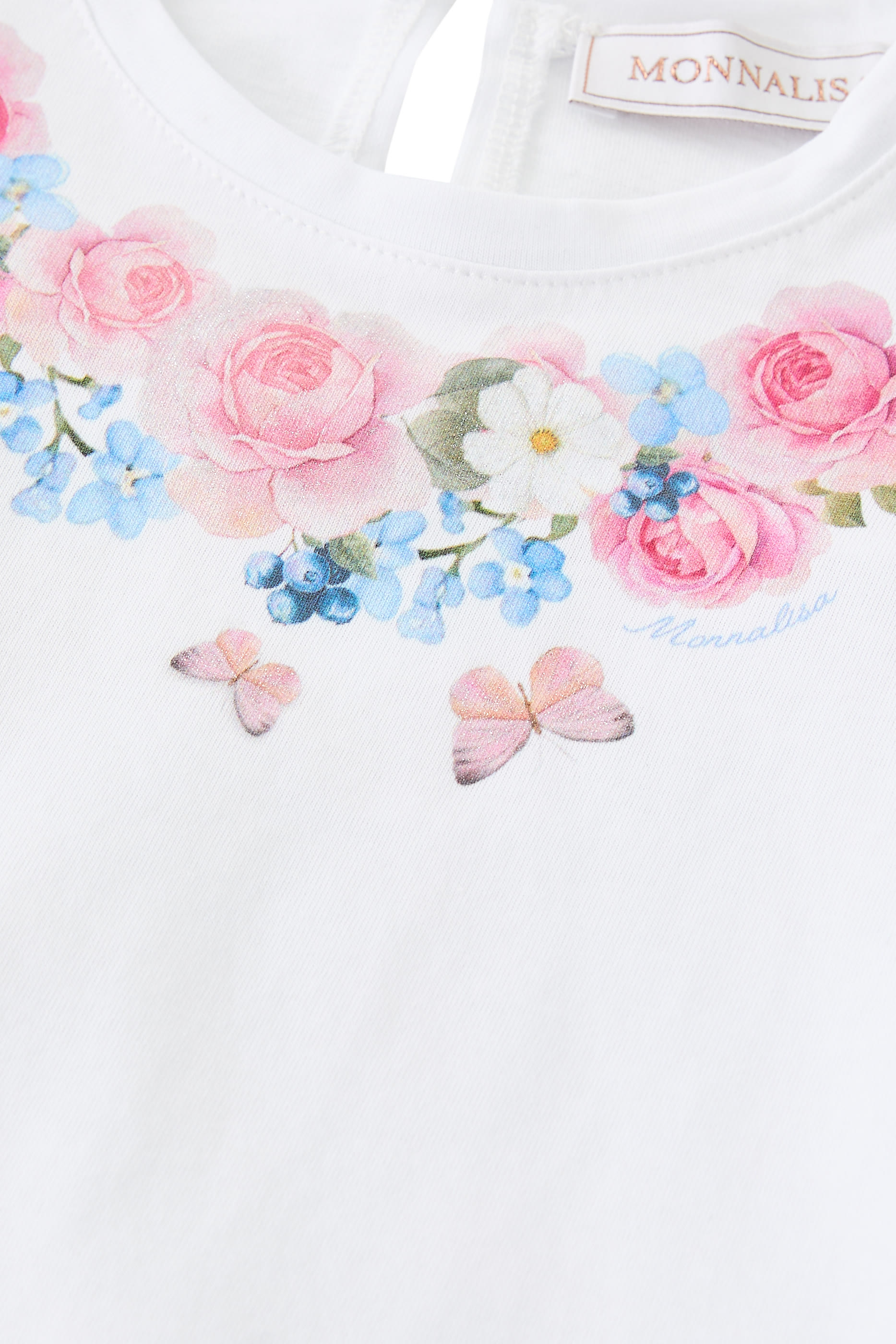 تيشيرت مزين بطبعة قلادة ورد للأطفال