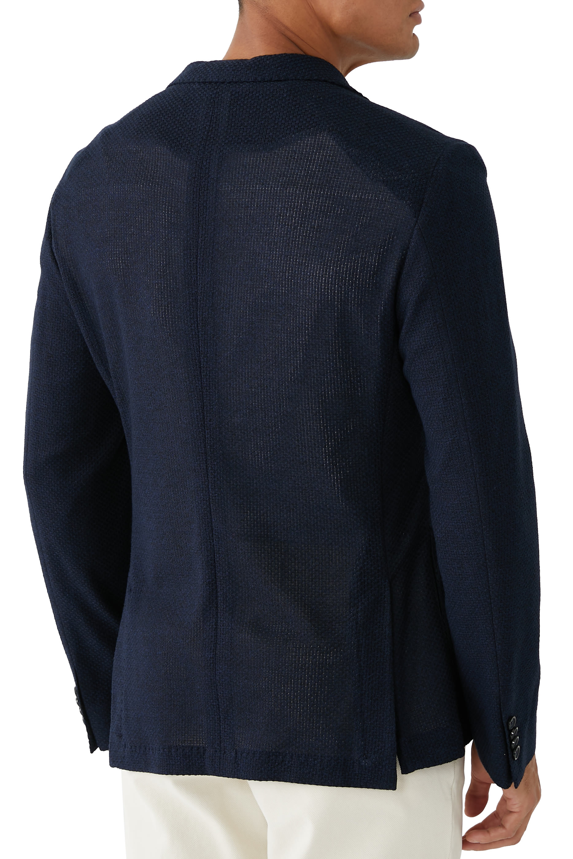 جاكيت بقصة سليم قطن بنقشة دقيقة